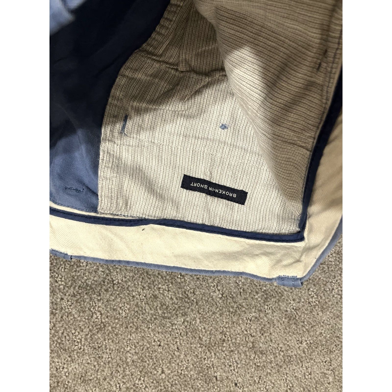 J.Crew EUC J.CREW Short Chino Blue Shorts Men Flat Front SZ 34W Regular 34 Blue Chino Casual Travel Vintage: No Size US 34 / EU 50 - 4 Thumbnail