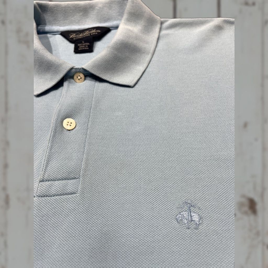 Brooks Brothers BROOKS BROTHERS 1818 POLO Shirt S/S Light Blue Large Striped Men Original Fit 1818 Blue Polo Mens Size US L / EU 52-54 / 3 - 1 Thumbnail