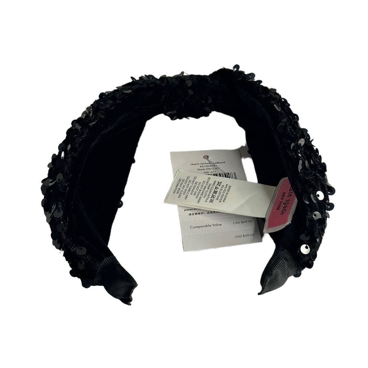 Kate Spade Kate Spade Black Sequin Sinched Headband Size ONE SIZE - 2 Thumbnail