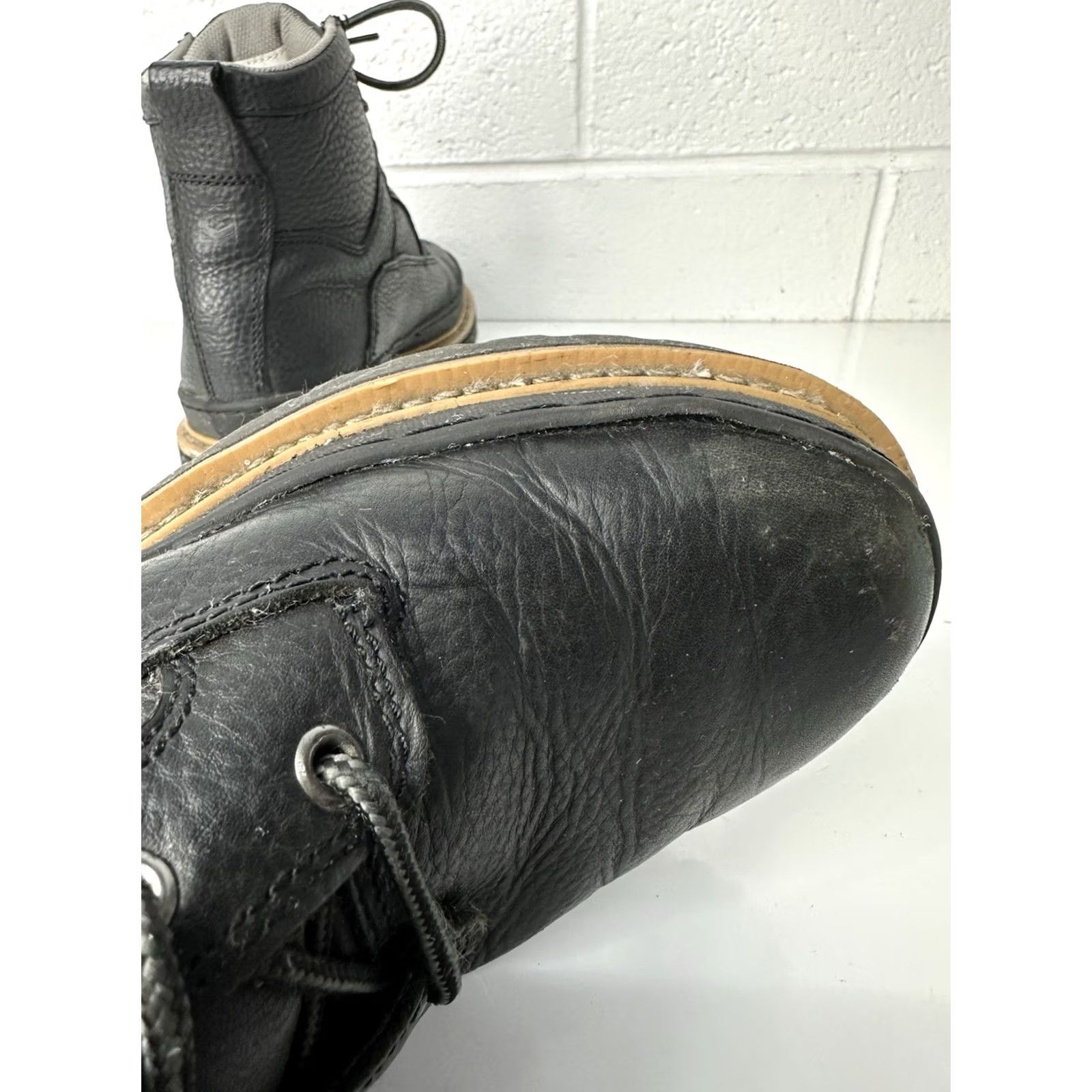 Vintage Chinook Workhorse II Black Leather Work Boots Soft Toe Men’s 12 6” Size US 12 / EU 45 - 6 Thumbnail