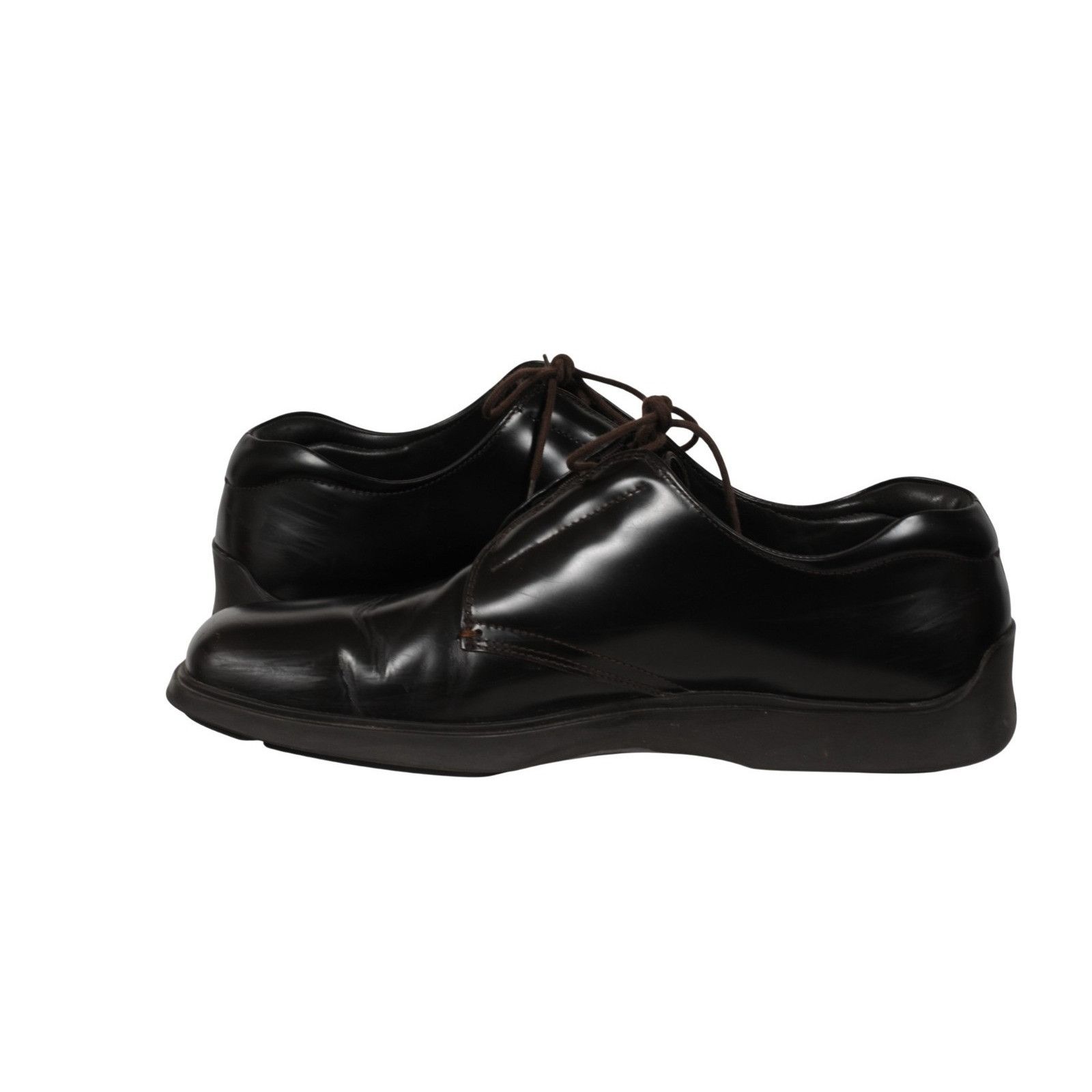 Prada Vtg 2000s Square Toe Oxfords Brown Leather - 02617 Size US 14 / EU 47 - 9 Thumbnail
