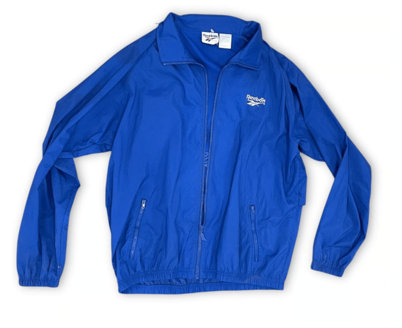 Reebok Vintage 1990s Reebok Blue Windbreaker Jacket Removable Hood Size US L / EU 52-54 / 3 - 5 Thumbnail