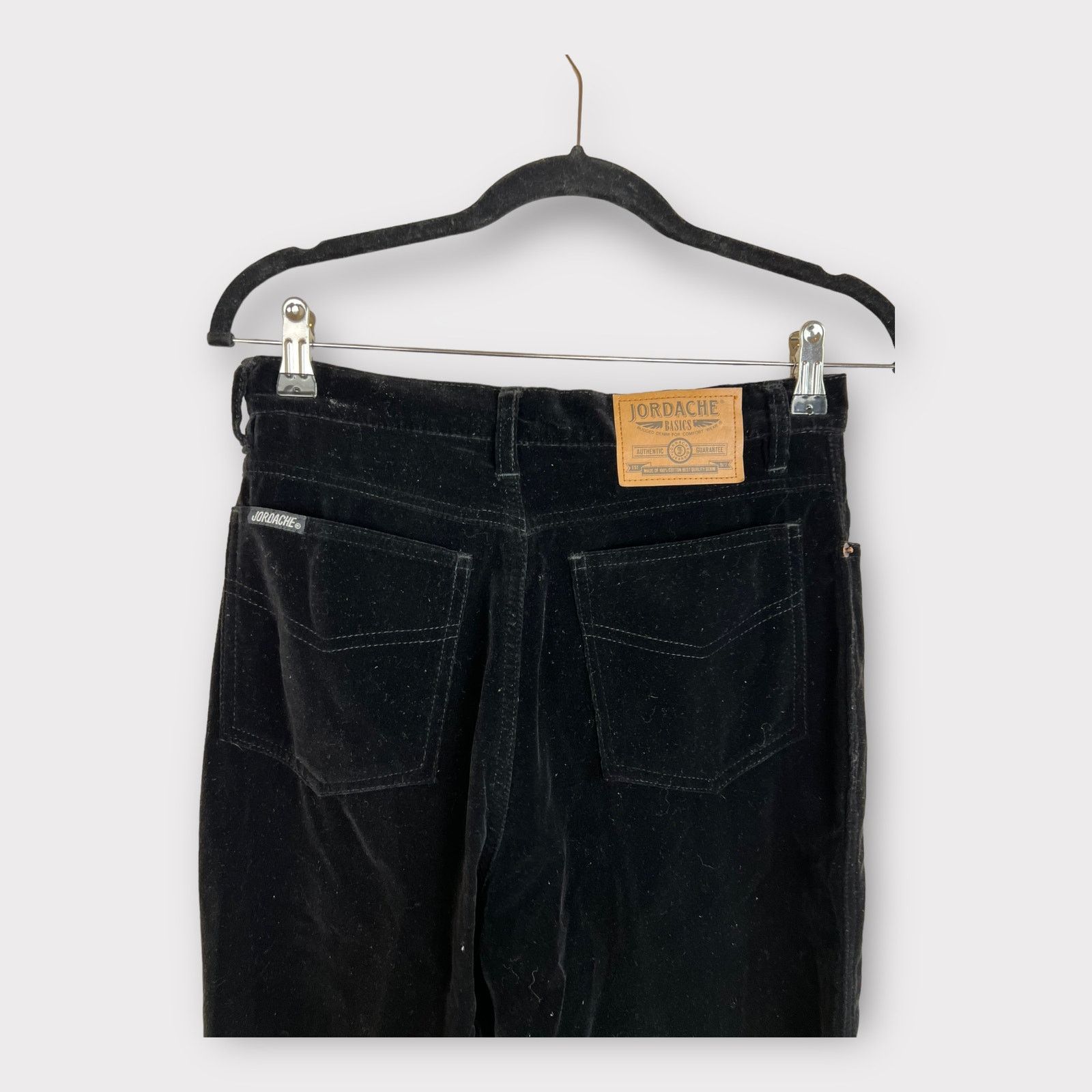 Jordache Jordache | 90s High Waist Straight Black Velvet Jeans Size 32" / US 10 / IT 46 - 7 Thumbnail