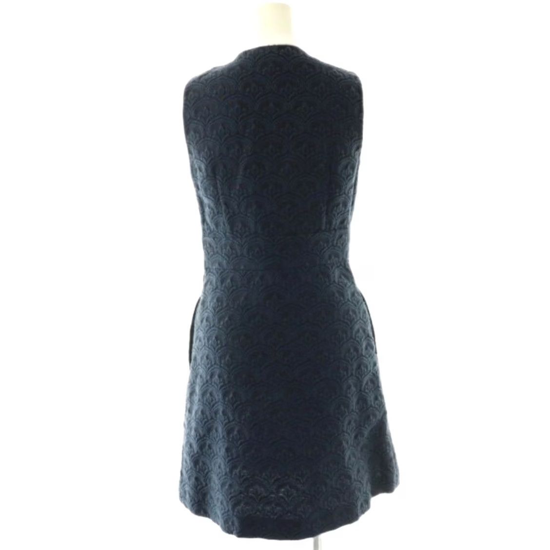 Miu Miu Miumiu Dress Navy Sleeveless Knee Length Size 24 Womens Casual Polyester Size 4XL / US 24-26 - 2 Thumbnail