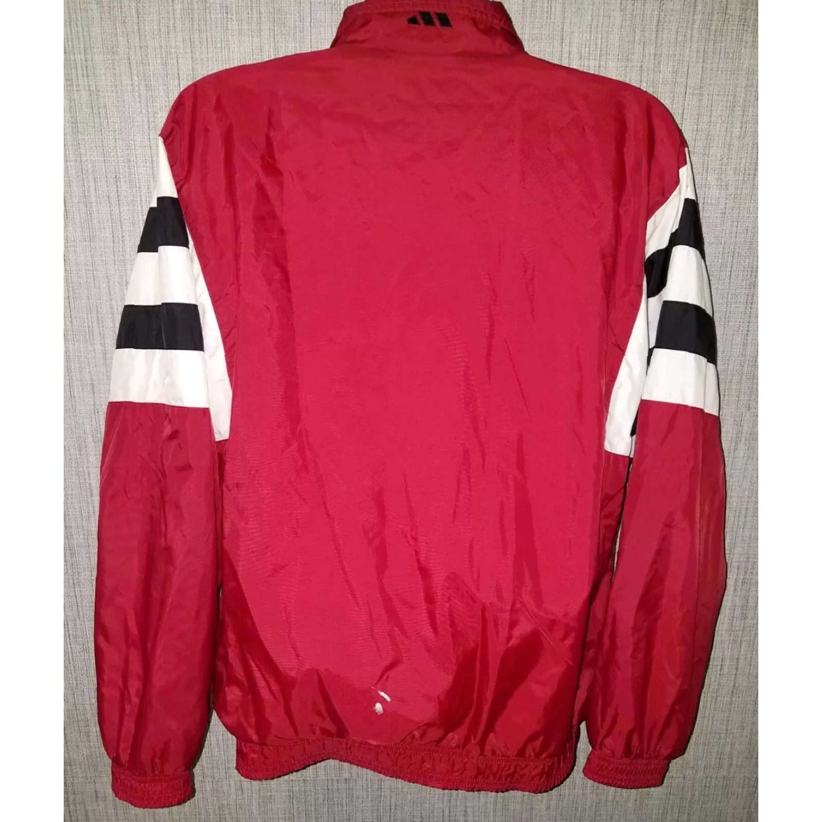 Adidas VINTAGE adidas Windbreaker Jacket Mens L Red/ White/ Black Track Style Polyester Coat Size US L / EU 52-54 / 3 - 5 Thumbnail
