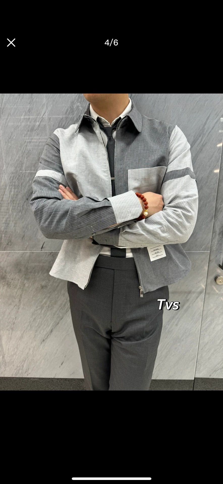 Thom Browne Thom Browne Classic Charcoal Gray Wool Tie Size ONE SIZE - 7 Thumbnail