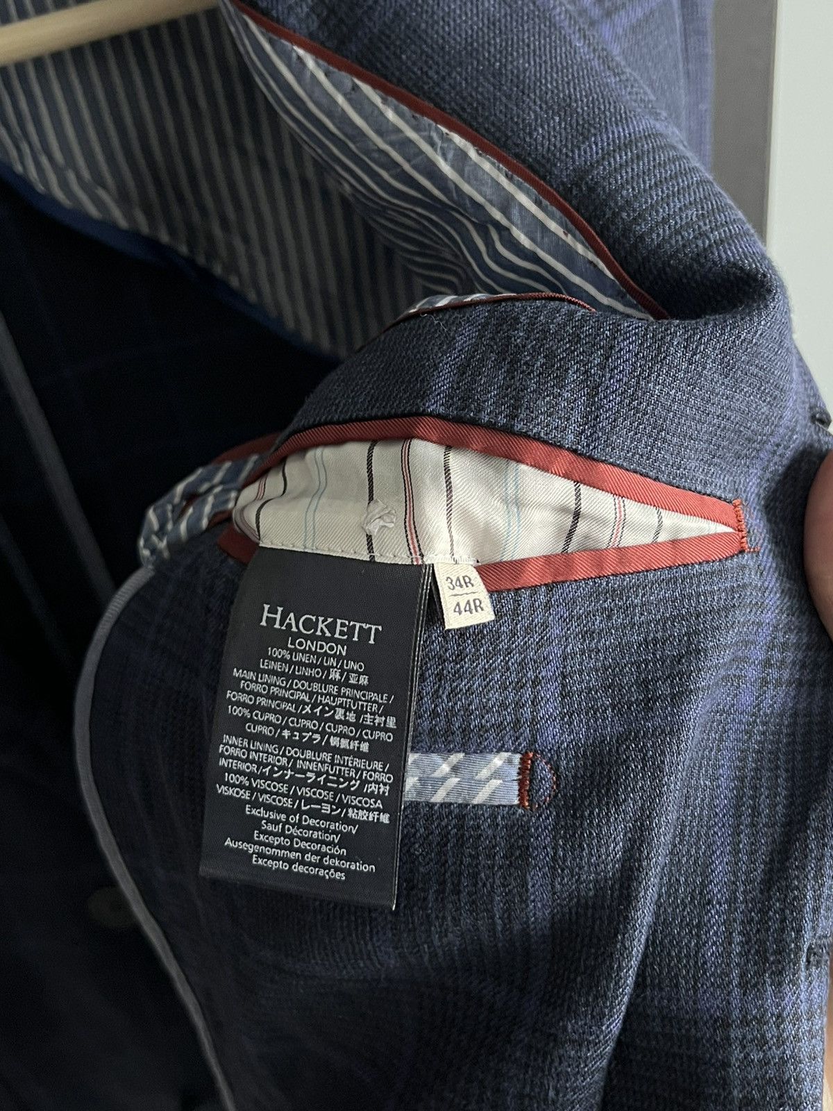 Hackett Hackett London 100% Linen Blazer Jacket Size 34R - 12 Thumbnail