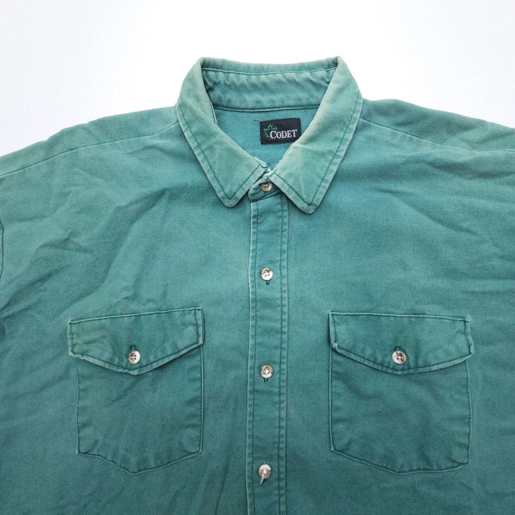 CLOT VINTAGE Codet Heavy Cotton Chamois Cloth Shirt Mens 3XL Green Work Field Bush Size US XXL / EU 58 / 5 - 4 Thumbnail