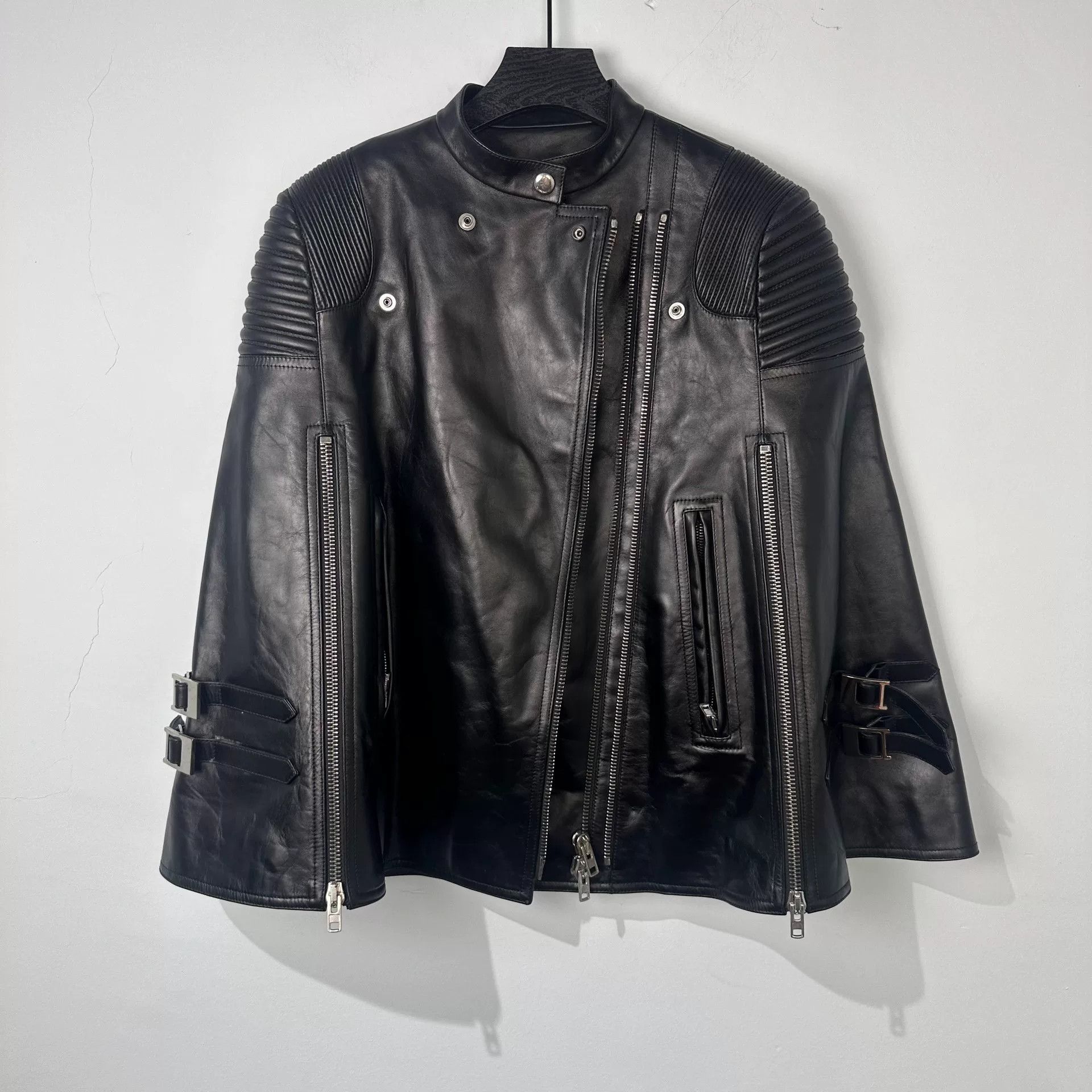 Givenchy Givenchy Runway Biker Cape Jacket Size US XXS / EU 40 - 1 Thumbnail