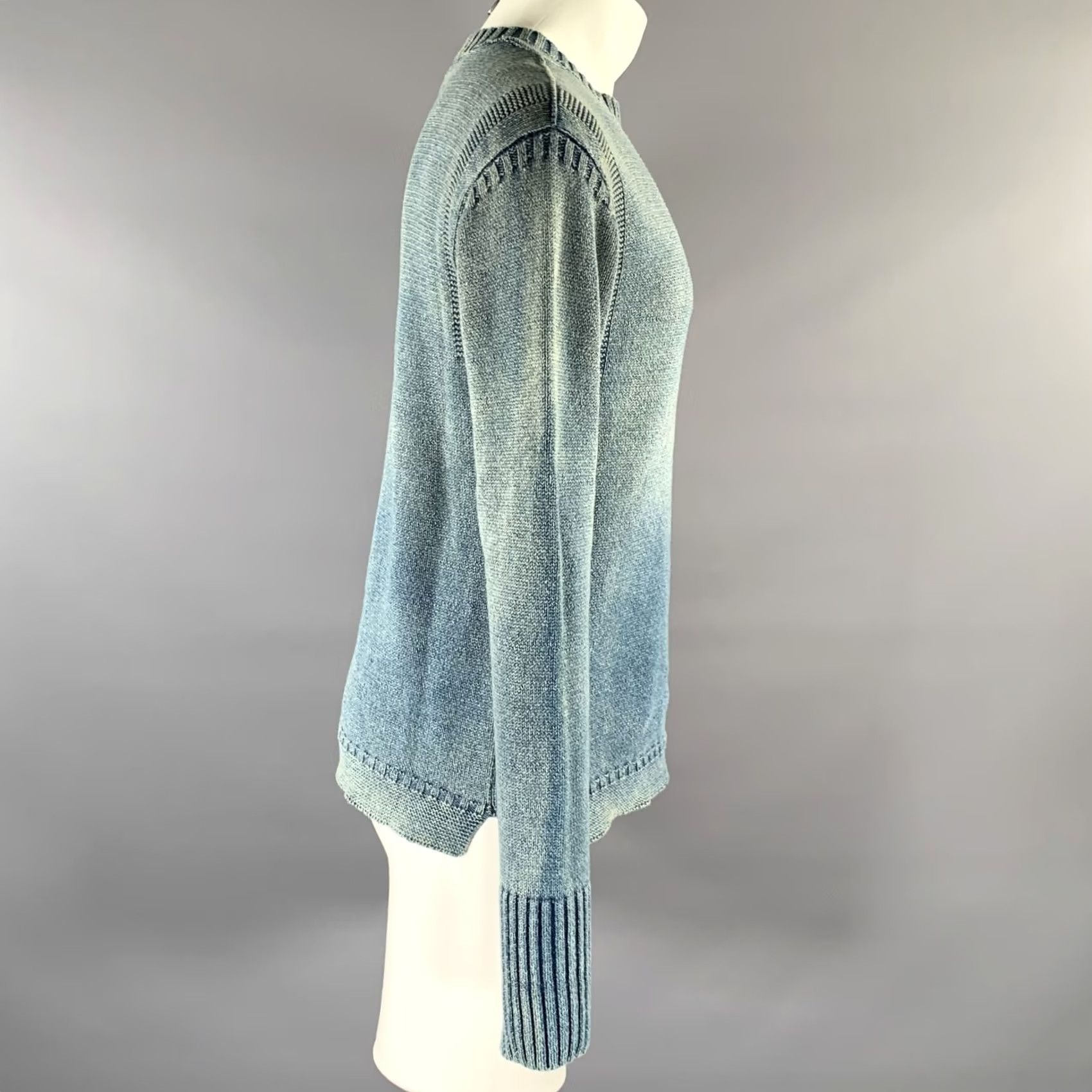 Vintage RRL by RALPH LAUREN Sweater Size S Blue Cotton Knitted Ribbed Size US S / EU 44-46 / 1 - 3 Thumbnail