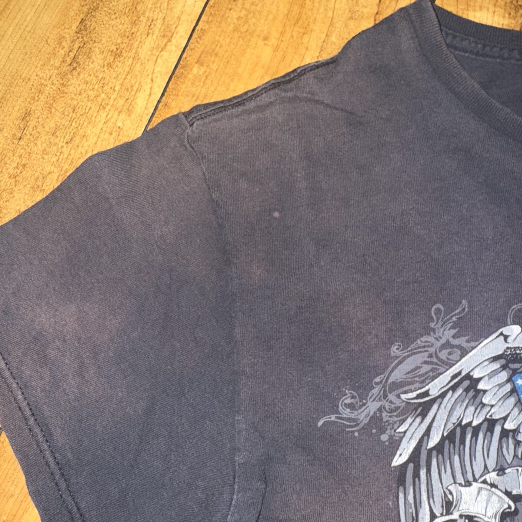 Vintage VINTAGE Y2K Christian Patriotic T-Shirt Jesus Cross Eagle USA Flag Black Medium Size US M / EU 48-50 / 2 - 5 Thumbnail