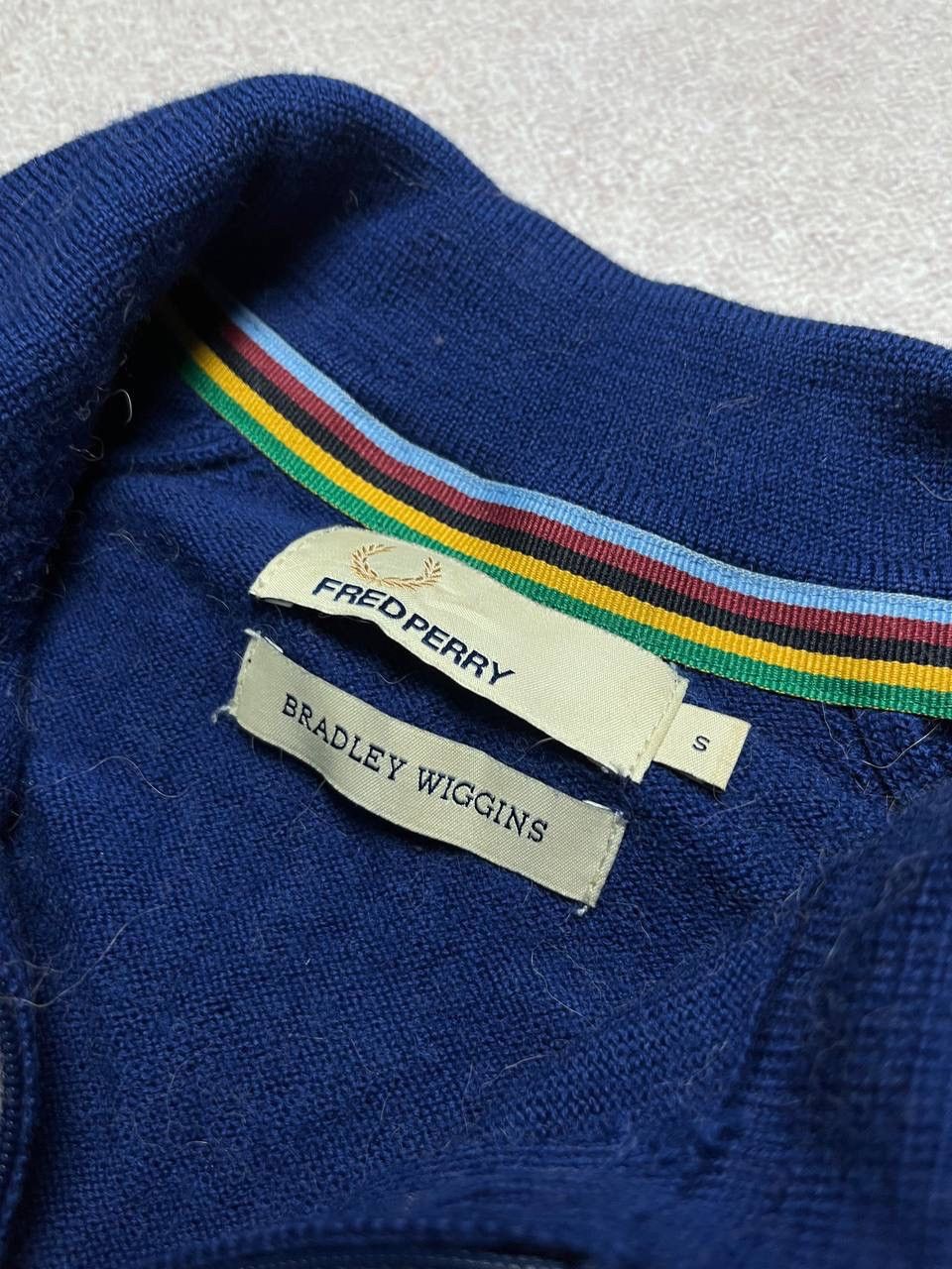 Fred Perry × Vintage Vintage Fred Perry Bradley Wiggins Wool Zip Sweater S Size US S / EU 44-46 / 1 - 6 Thumbnail
