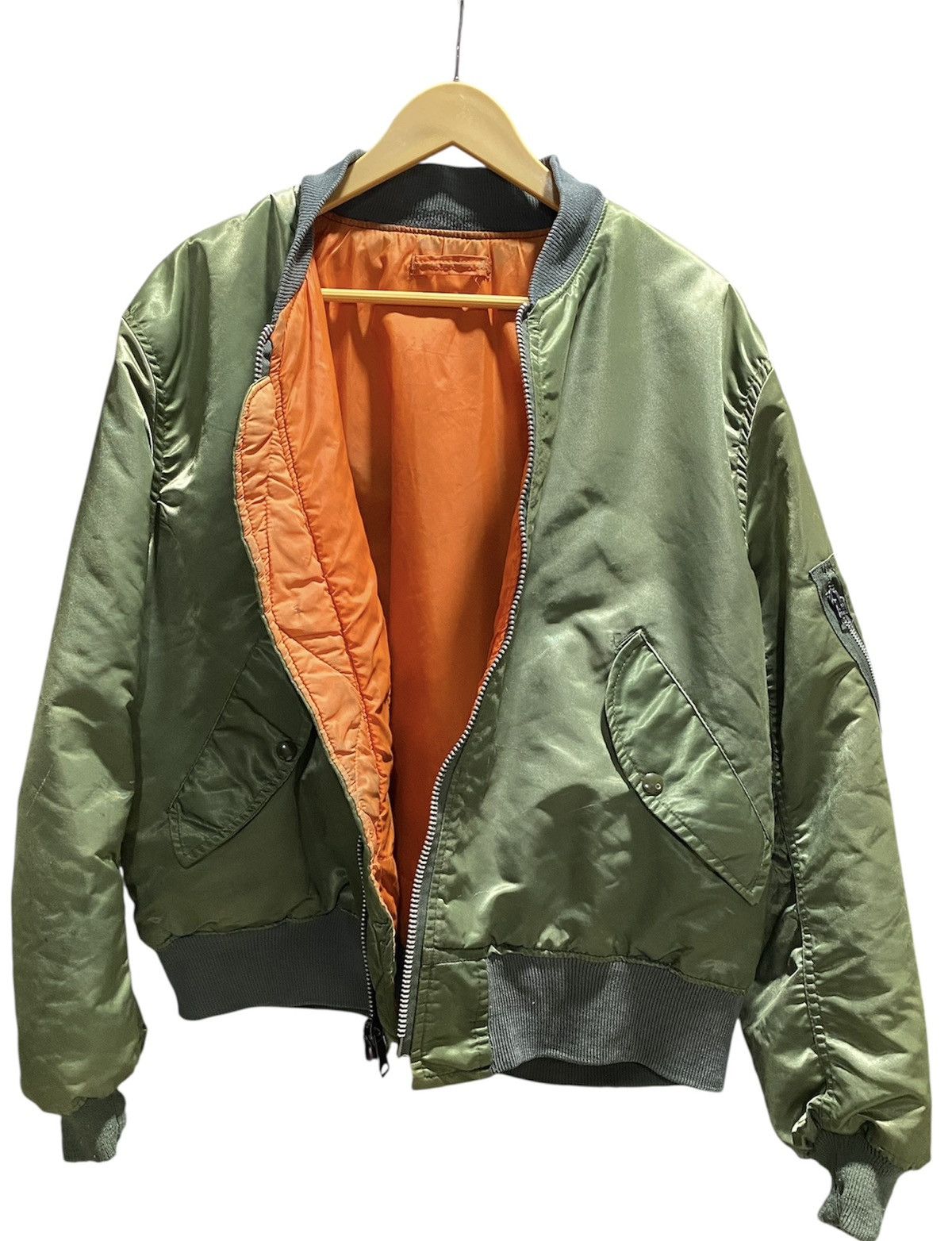 Alpha Industries Vintage 80s Corinth Mfg Ma-1 Bomber Jacket Issue Size US L / EU 52-54 / 3 - 3 Thumbnail