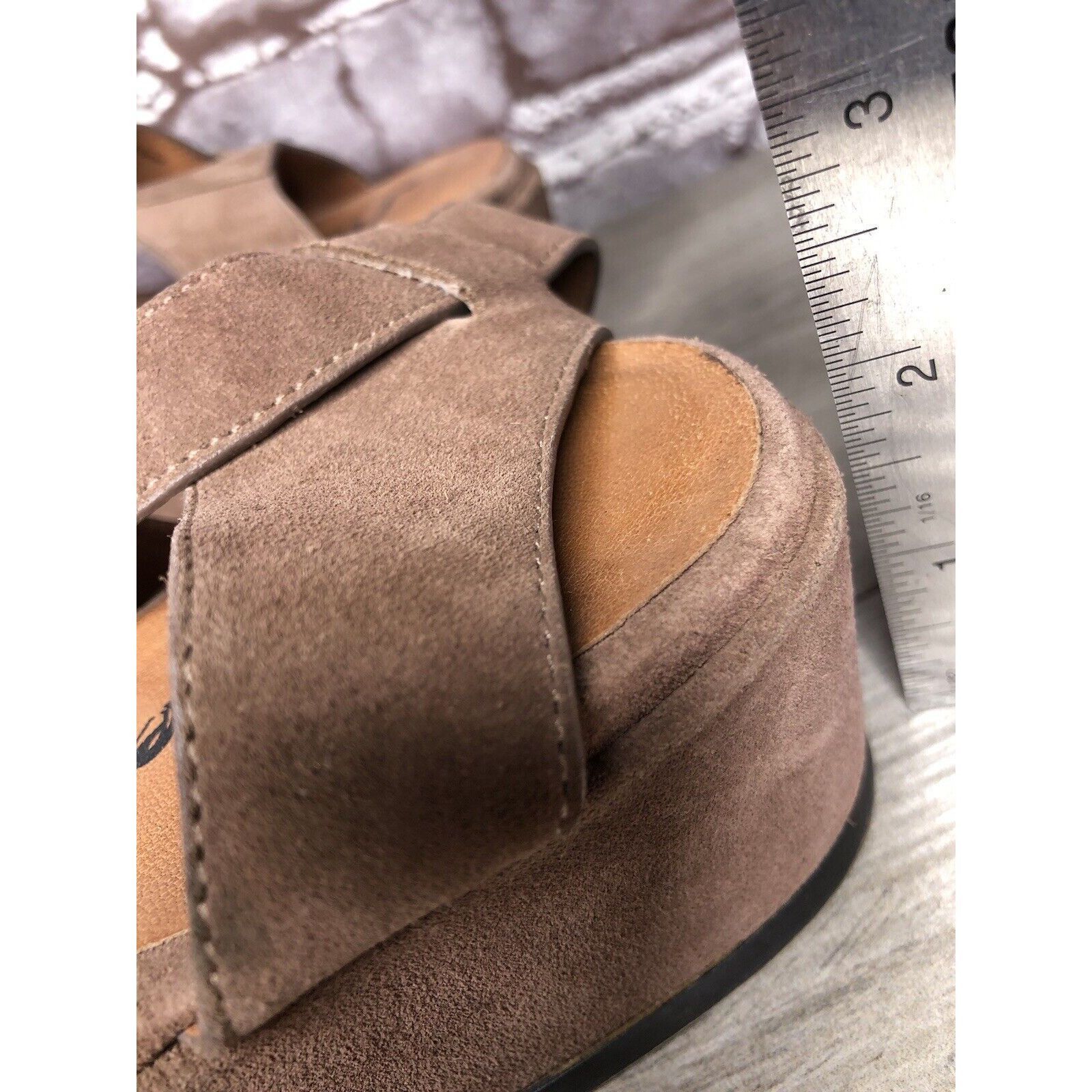 Free People Free People Plum Taupe Suede Platform Ankle Strap Sandals Wo Size US 8 / IT 38 - 13 Thumbnail