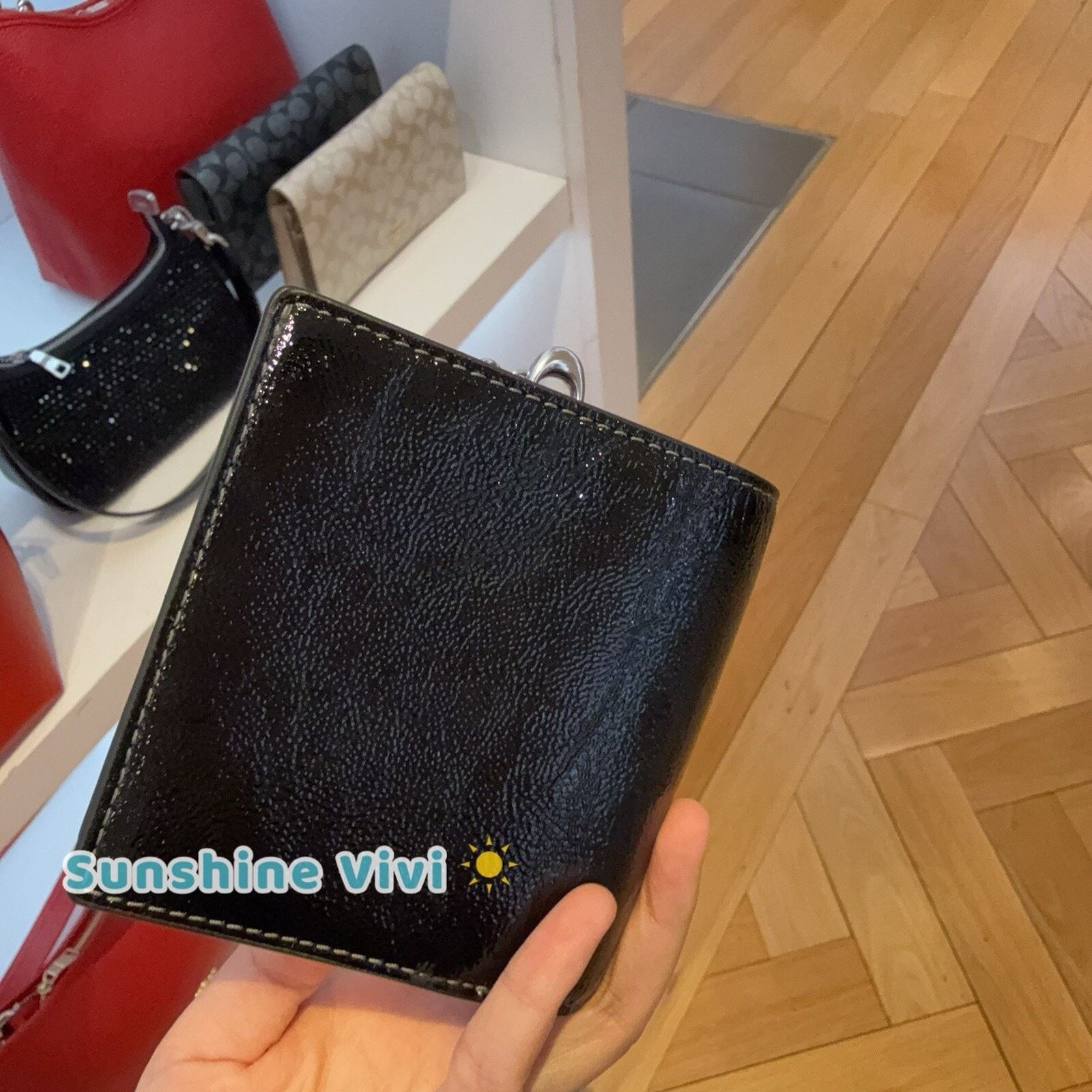 Coach NWT Coach Black Patent Leather Snap Small Wallet CW790 Size ONE SIZE - 5 Thumbnail