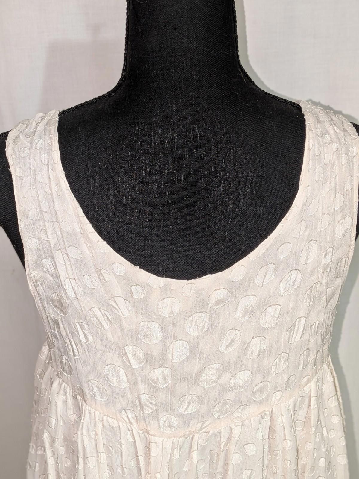 Designer VTG Y2K Xxi White Baby Doll Polka Dot Coquette Dress W/ Bow Size M / US 6-8 / IT 42-44 - 6 Thumbnail