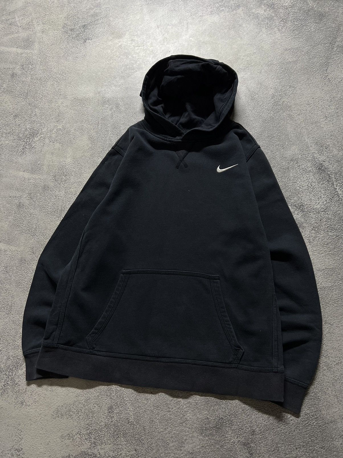 Nike × Vintage Vintage Y2k Nike 🖤 Faded Mini Swoosh Hoodie 00’s Size US S / EU 44-46 / 1 - 3 Thumbnail