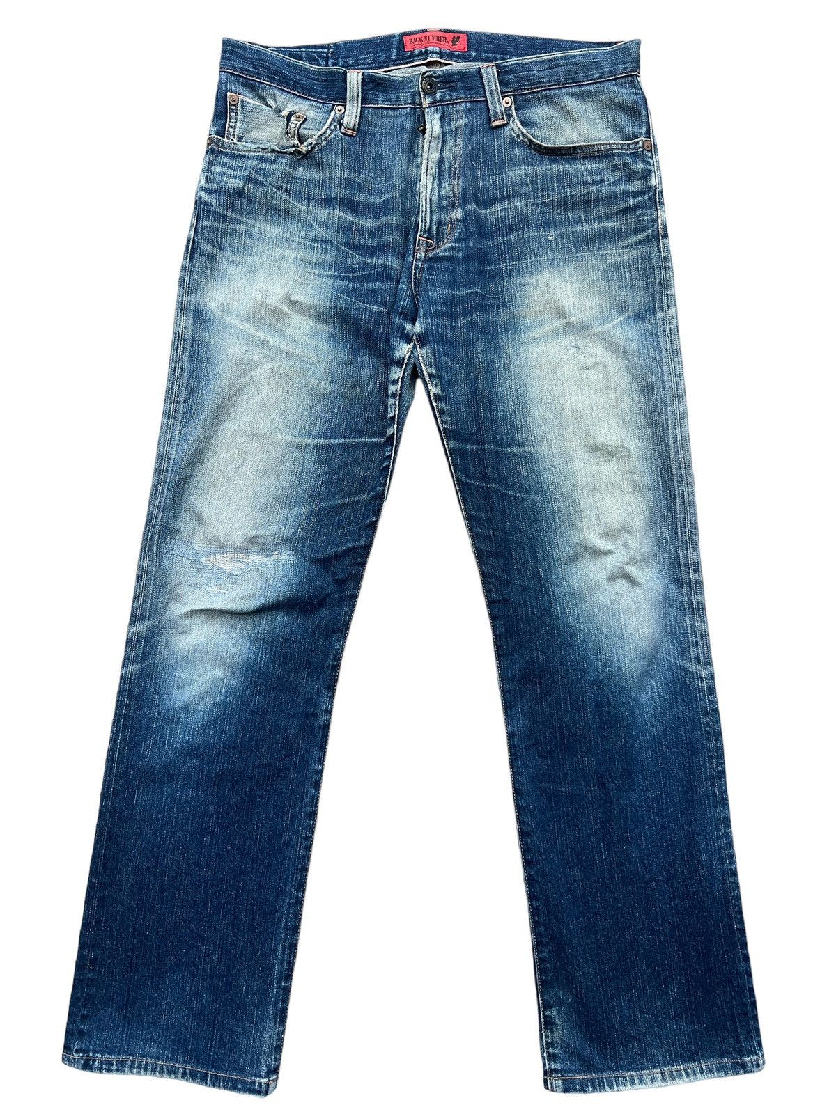 Japanese Brand BN Japan Patchwork Distressed Selvedge Denim Jeans 35x31 Size US 35 - 2 Thumbnail