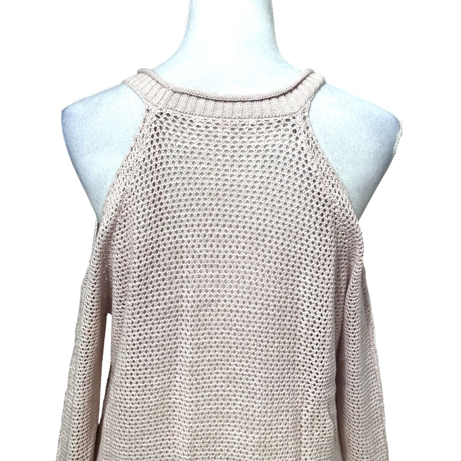 Other Willow & Clay Open Knit Sweater Cut-Out Shoulder Pink W S Size S / US 4 / IT 40 - 6 Thumbnail