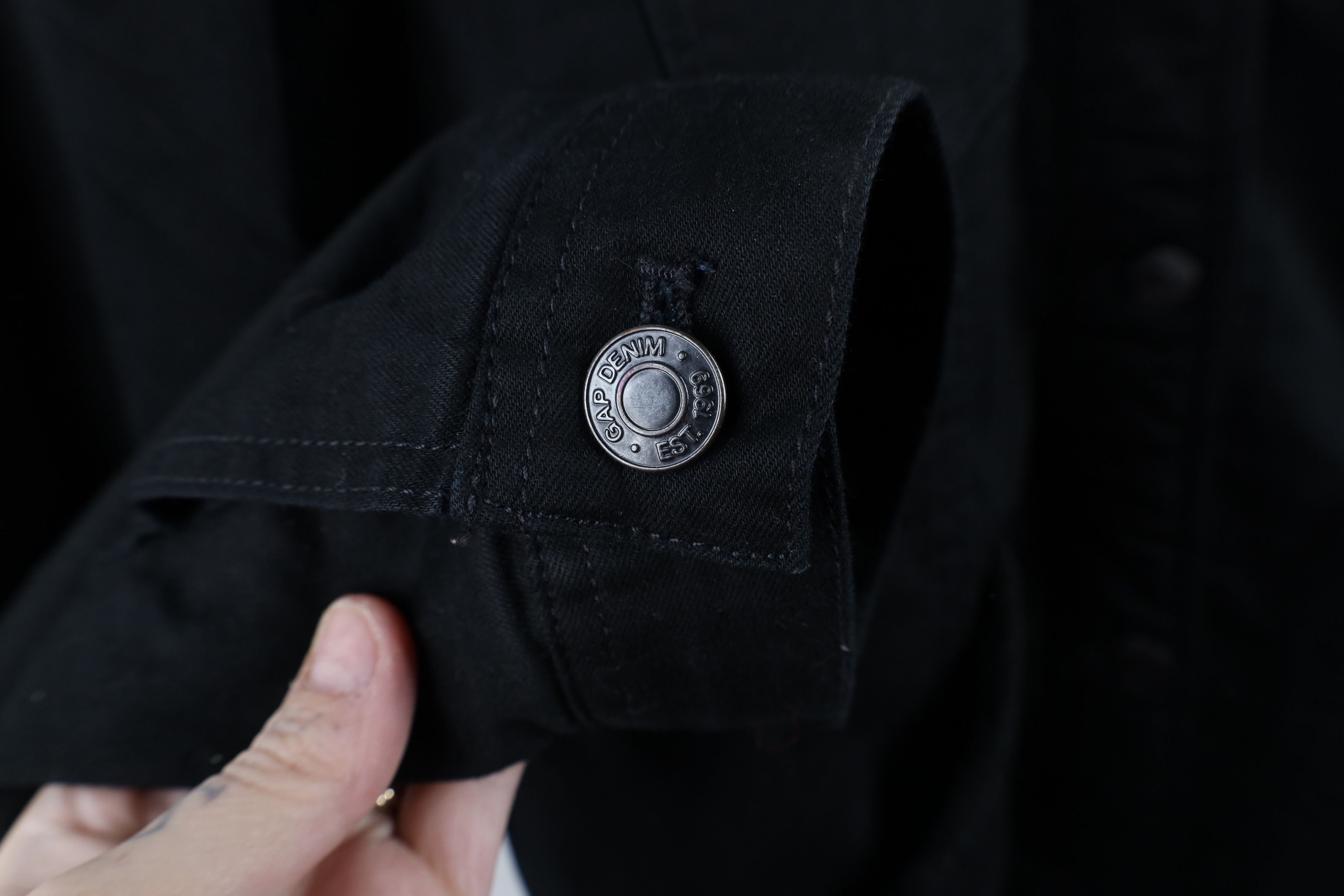 Gap × Vintage Vintage Y2K Gap Deep Pile Fleece Lined Trucker Jacket Black Size XL / US 12-14 / IT 48-50 - 7 Thumbnail