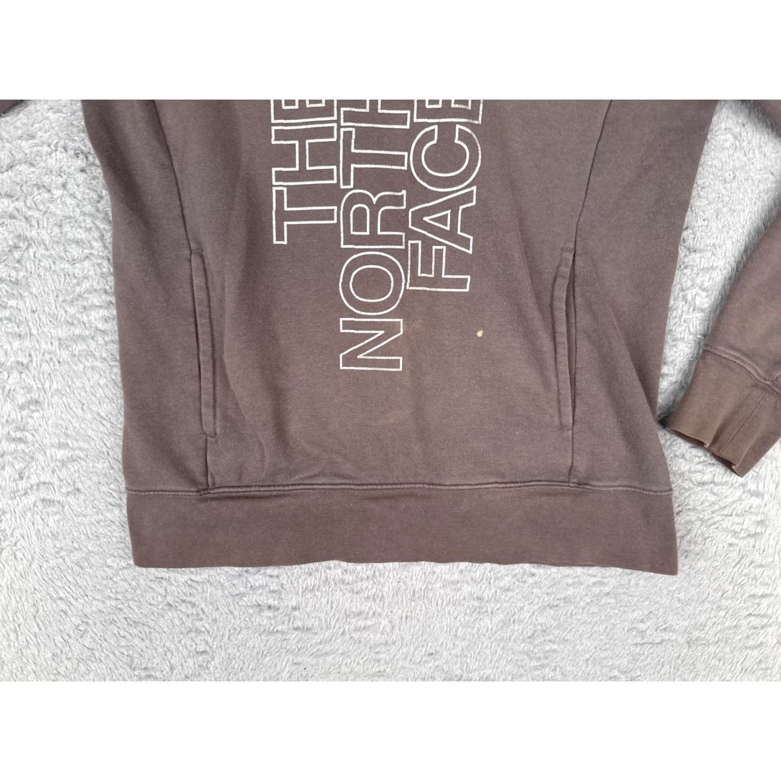 The North Face The North Face Hoodie Womens Medium Brown Vertical Logo Pullover Sweatshirt Size M / US 6-8 / IT 42-44 - 5 Thumbnail