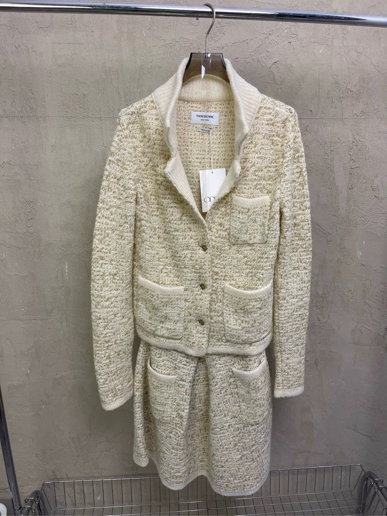 Thom Browne Thom Browne Size 0Gold Silk Wool Knit Little Fragrance Show Size XS / US 0-2 / IT 36-38 - 9 Thumbnail