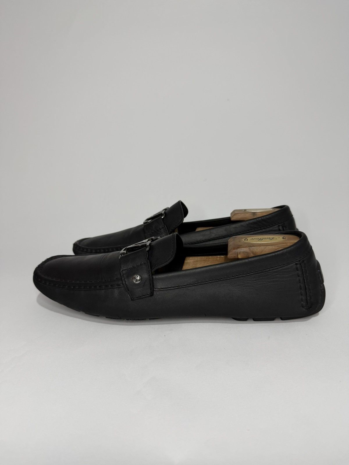 Louis Vuitton Louis Vuitton Black Leather Monte Carlo Loafers Size US 12 / EU 45 - 2 Thumbnail