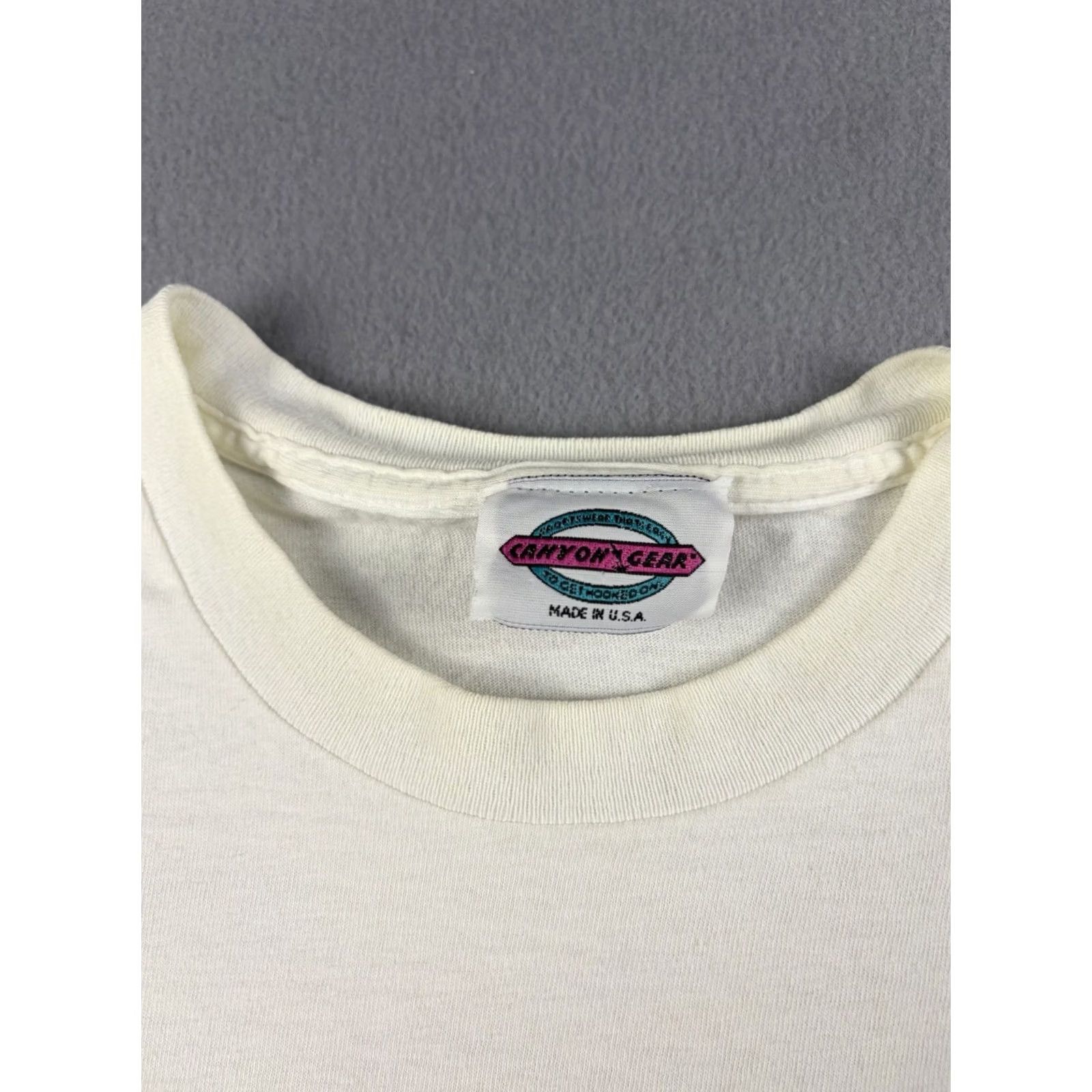 Vintage VINTAGE Gear T-Shirt White 90s Crew Neck Graphic Print Short Sleeve Men L Size US L / EU 52-54 / 3 - 3 Thumbnail