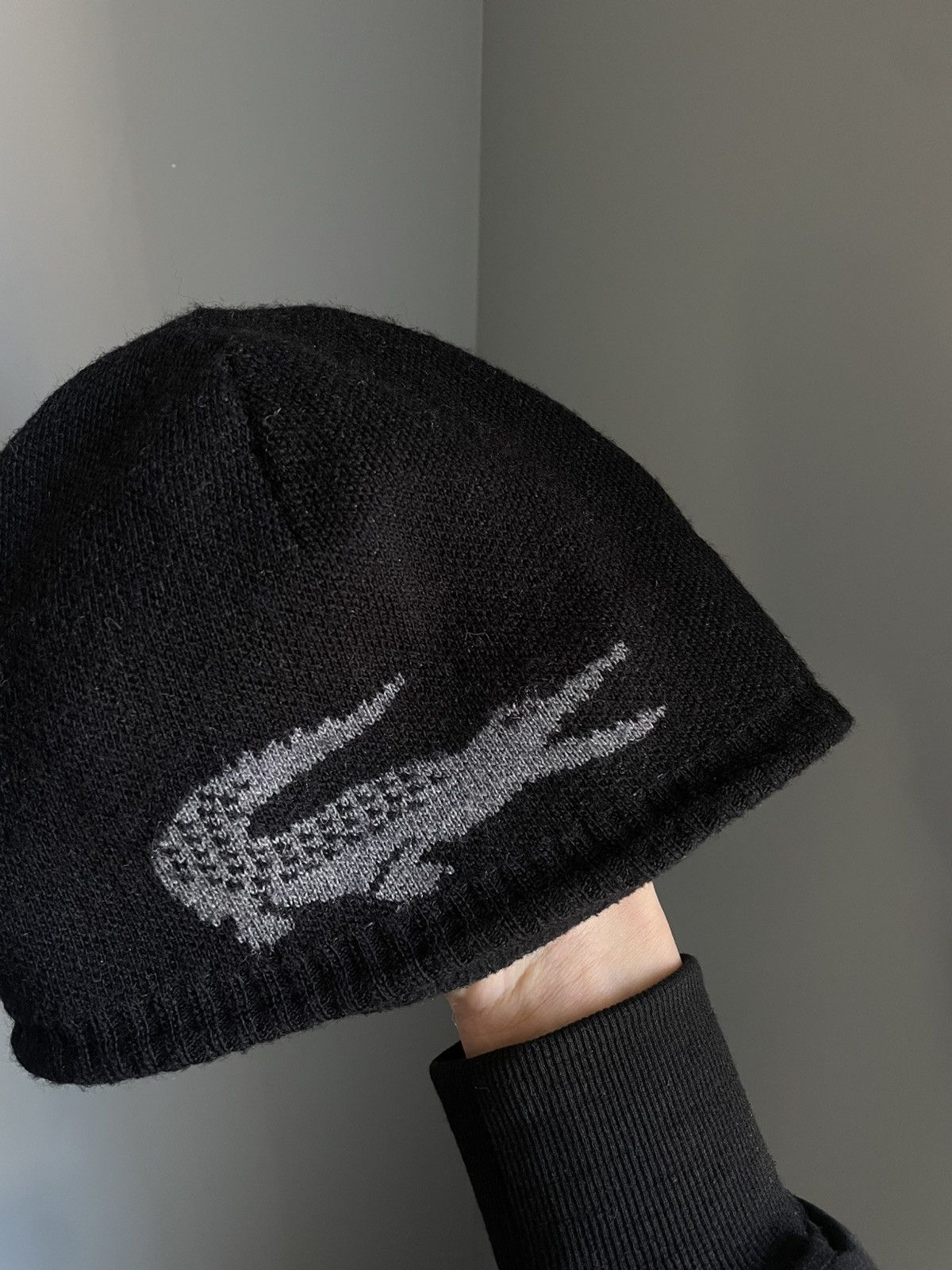 Lacoste × Vintage Vintage Lacoste Big Logo Y2K Beanie Hat Size ONE SIZE - 3 Thumbnail