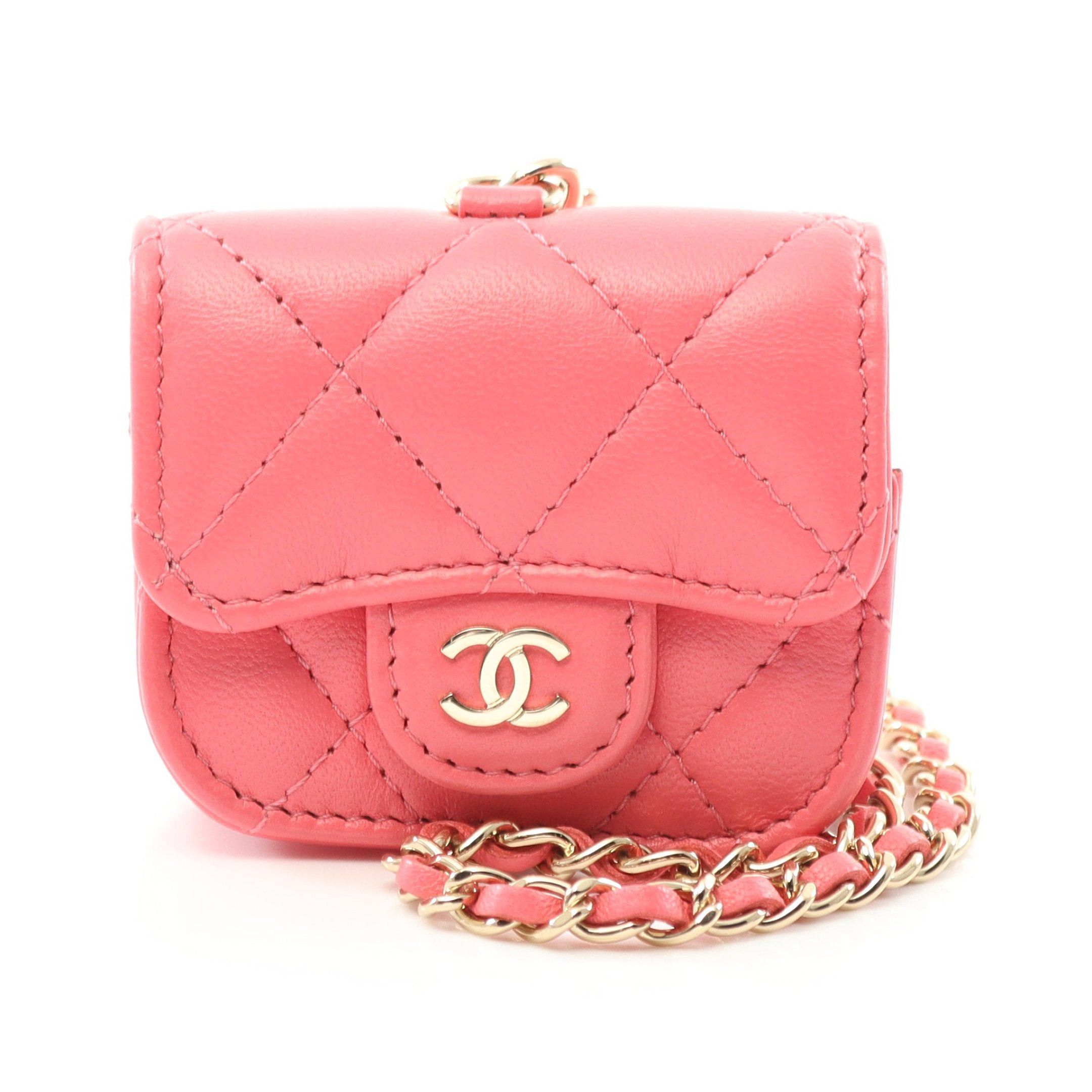 Chanel Chanel Matelasse Air Pods Pro Case Earphone Lambskin Pink Gold Hardware Size ONE SIZE - 1 Thumbnail