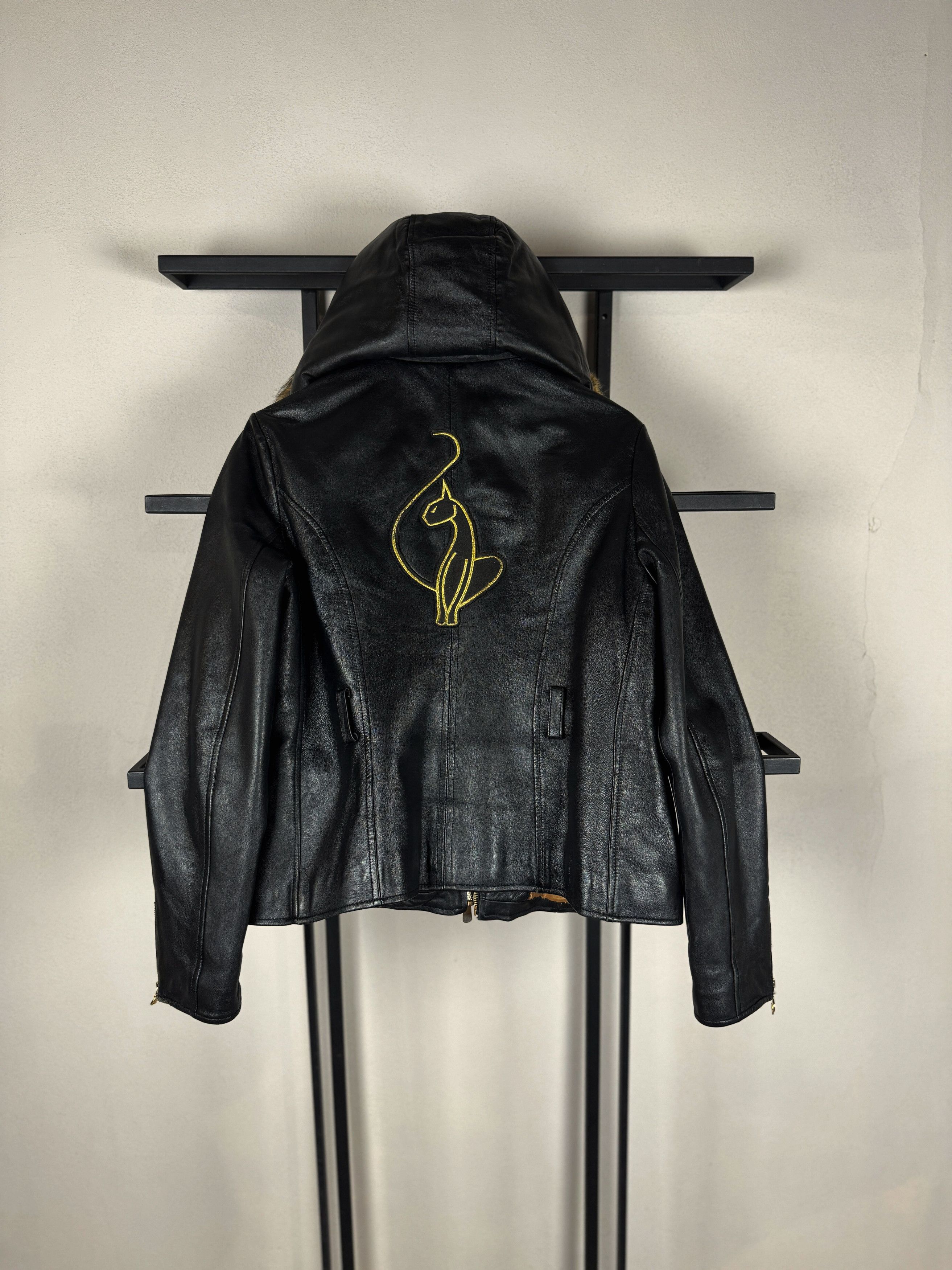 Other Y2K Leather Jacket Fur Hood Utility Vintage Archive Style Size US S / EU 44-46 / 1 - 2 Thumbnail