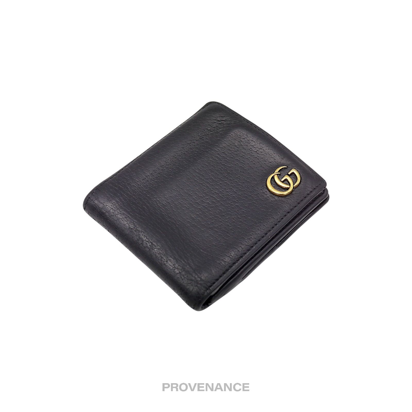 Gucci 🔴 Gucci GG Marmont Snap Bifold Wallet - Black Leather Size ONE SIZE - 4 Thumbnail