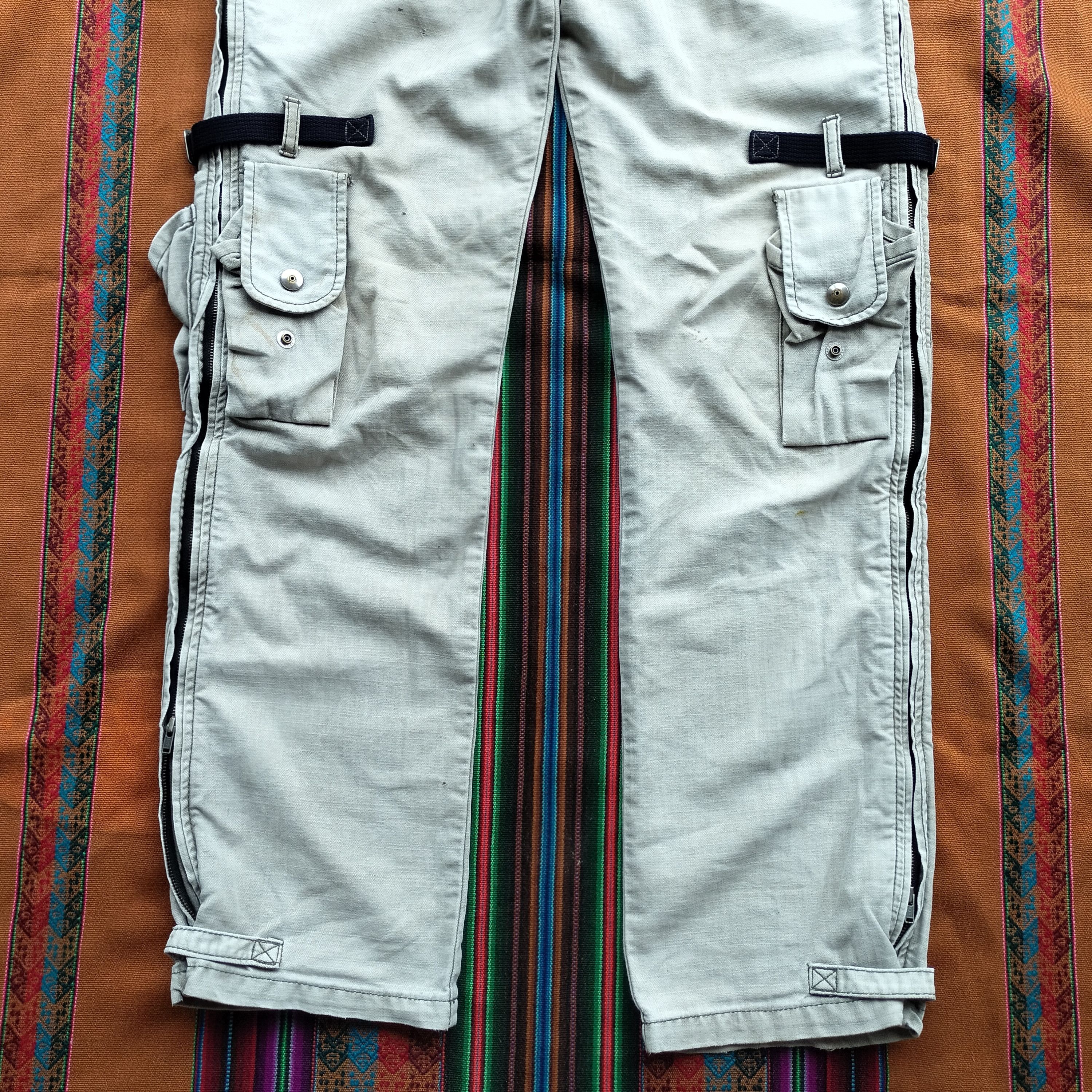 PPFM PPFM bondage zipper side distressed 3d 'cargo pants Size US 33 - 6 Thumbnail