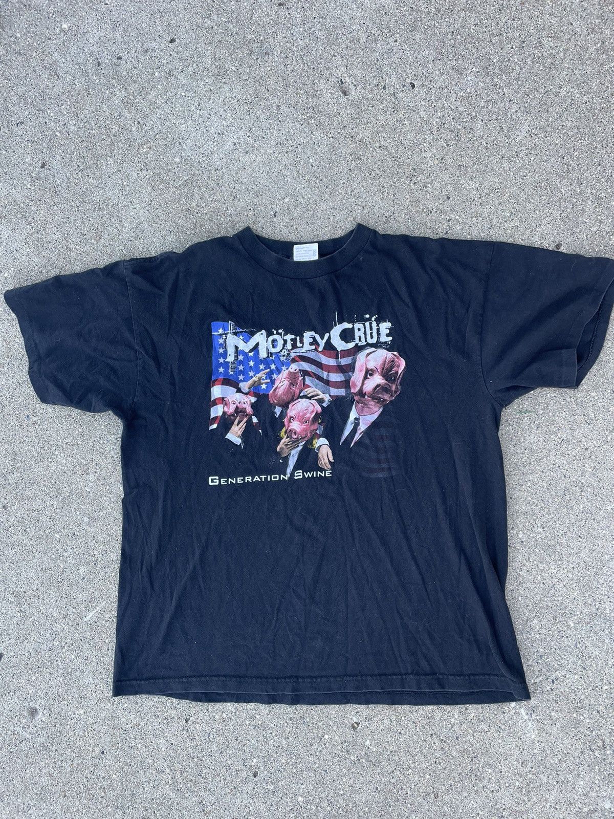 image of Band Tees x Made In USA Vintage Mötley Crüe ‘Generation Swine’ T-Shirt in Black, Men's (Size XL)