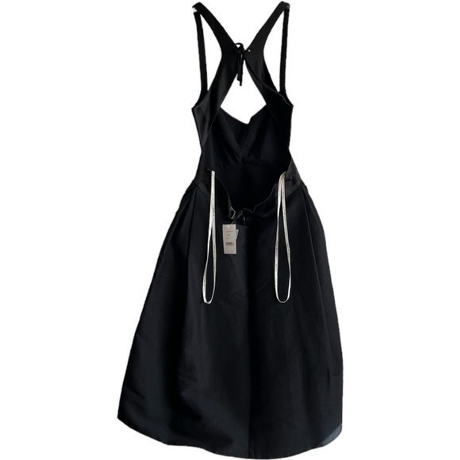 Halston Heritage HALSTON HERITAGE Black V-Neck Knee-Length Tent Dress, US6 Size M / US 6-8 / IT 42-44 - 2 Thumbnail