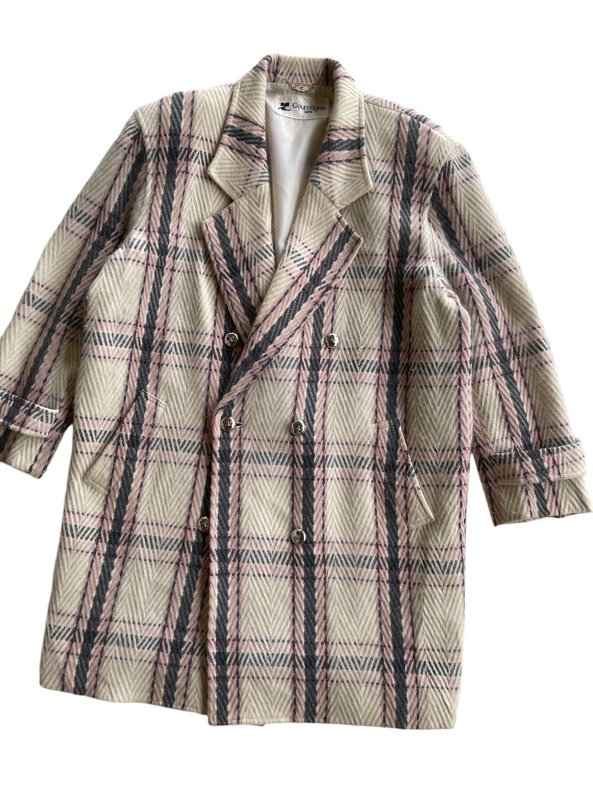 Courreges Courreges Paris Wool Checked Baggy Coat Size XL / US 12-14 / IT 48-50 - 4 Thumbnail