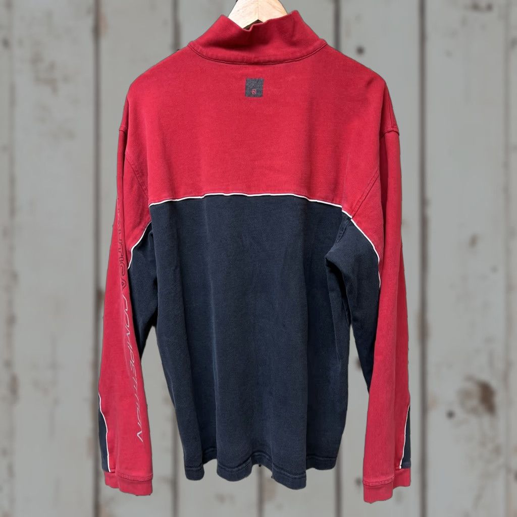 Nautica VINTAGE Nautica Competition Sweatshirt Long Sleeve Pull Over 1/4 Zip XL Red Black Mens Size US XL / EU 56 / 4 - 1 Thumbnail