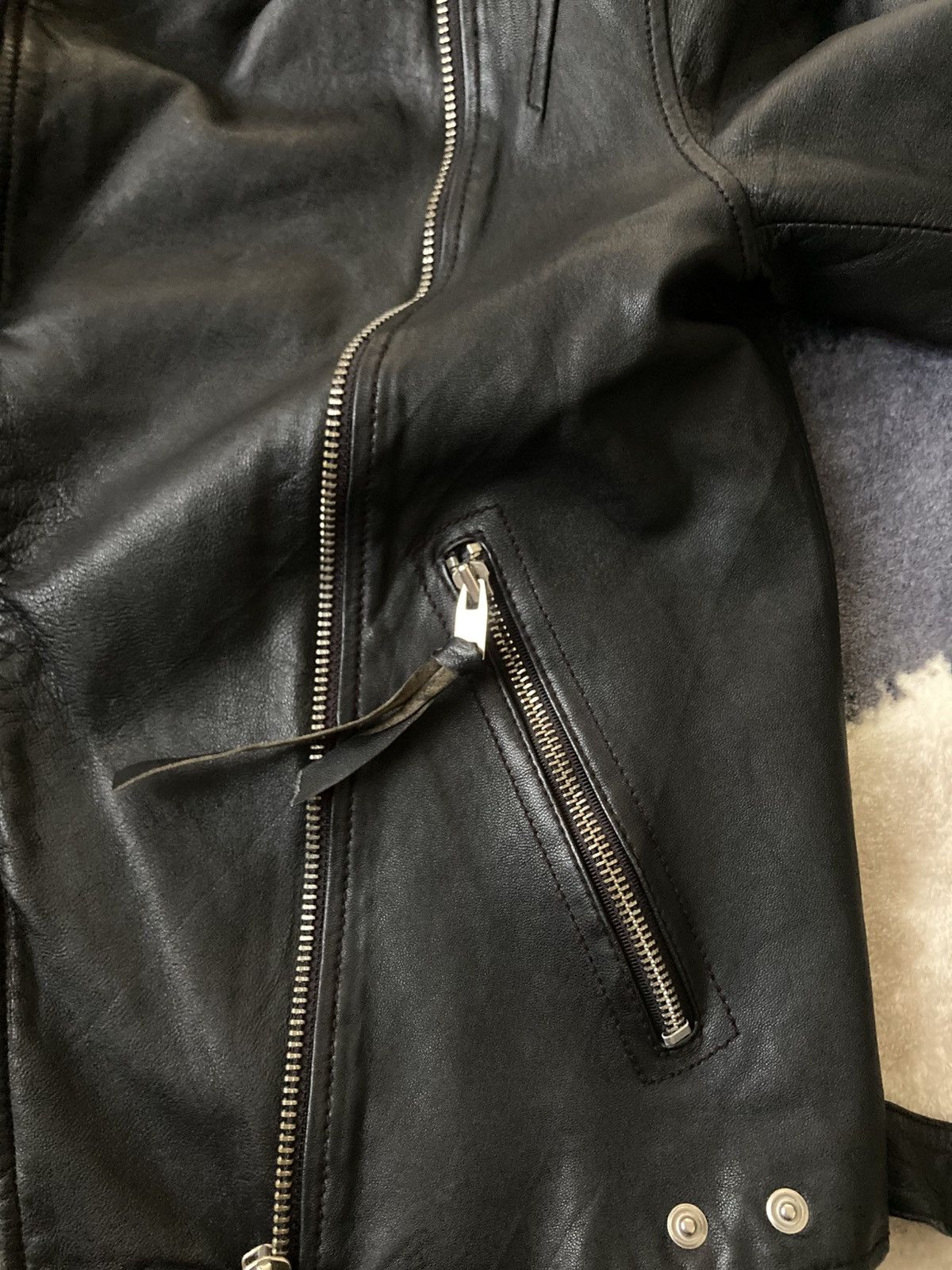 Vintage 80s Ramones Real Leather Natural Washed Biker Jacket Size US XS / EU 42 / 0 - 5 Thumbnail