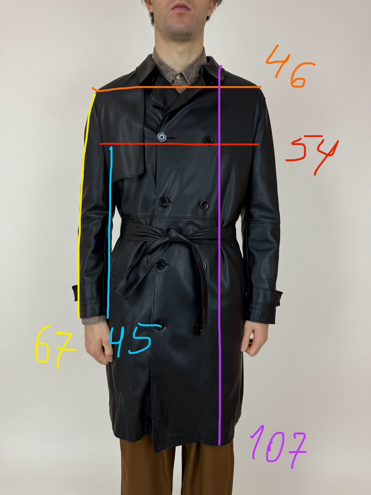 Avant Garde Streetwear Zara ZARA Faux Leather Trench Coat Mens Old Money Preppy Style Grailed