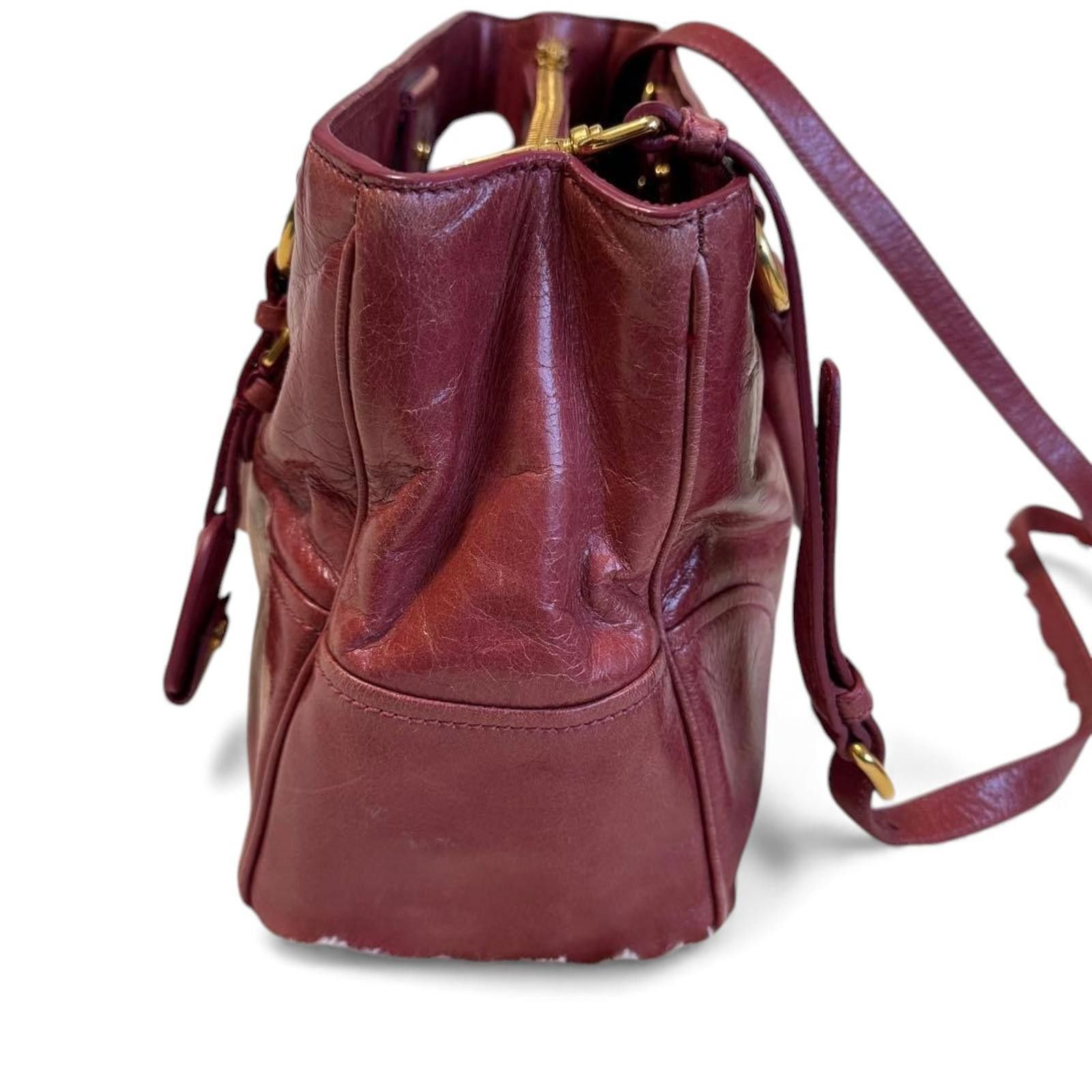 Miu Miu Miu Miu - Burgundy Leather Women's Handbag Size ONE SIZE - 6 Thumbnail