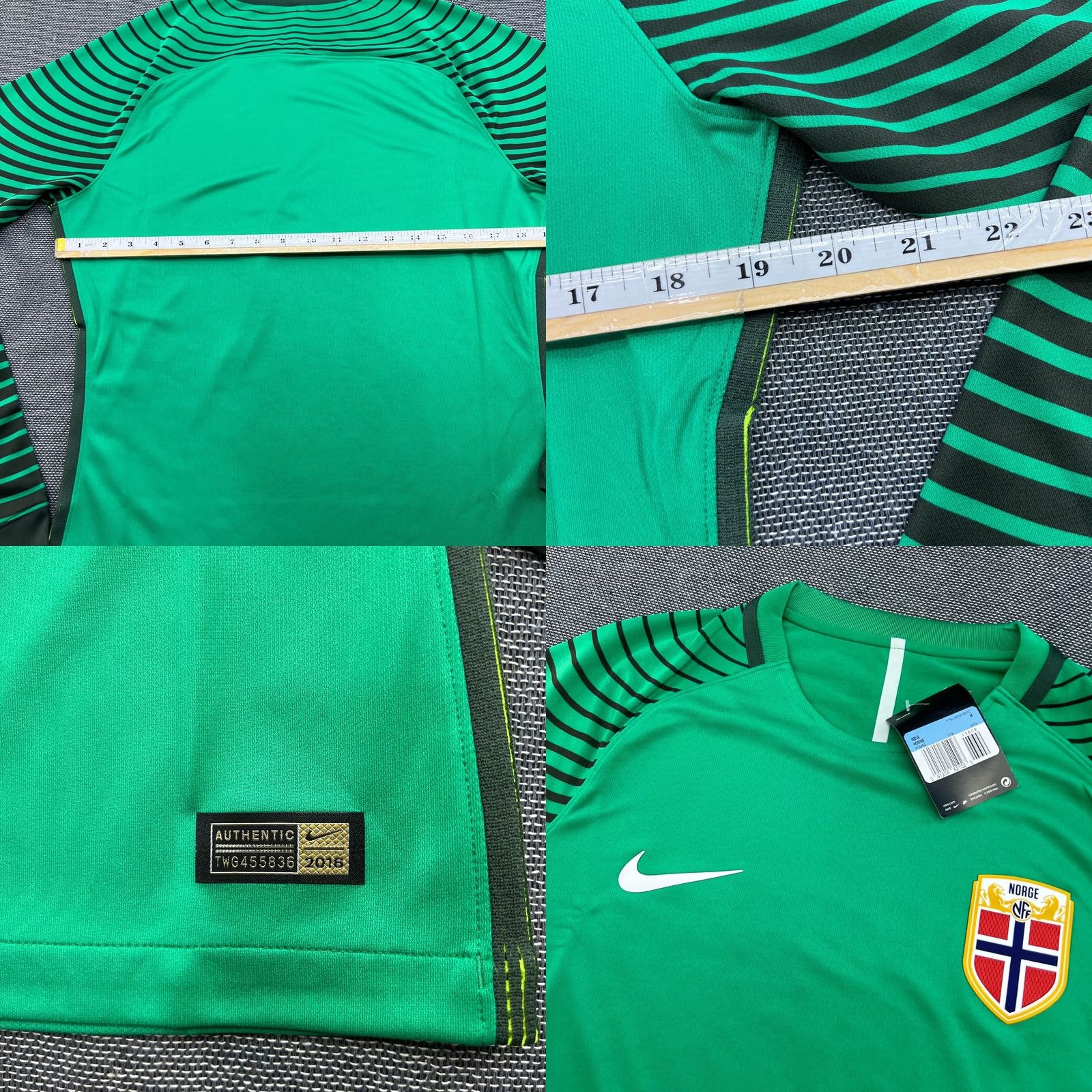 Nike Nike Norway 2016 2017 Goalkeeper Player Issue Jersey Mens Medium Football Long Sleeve Green Shirt Mens Football Jersey Size US M / EU 48-50 / 2 - 8 Thumbnail