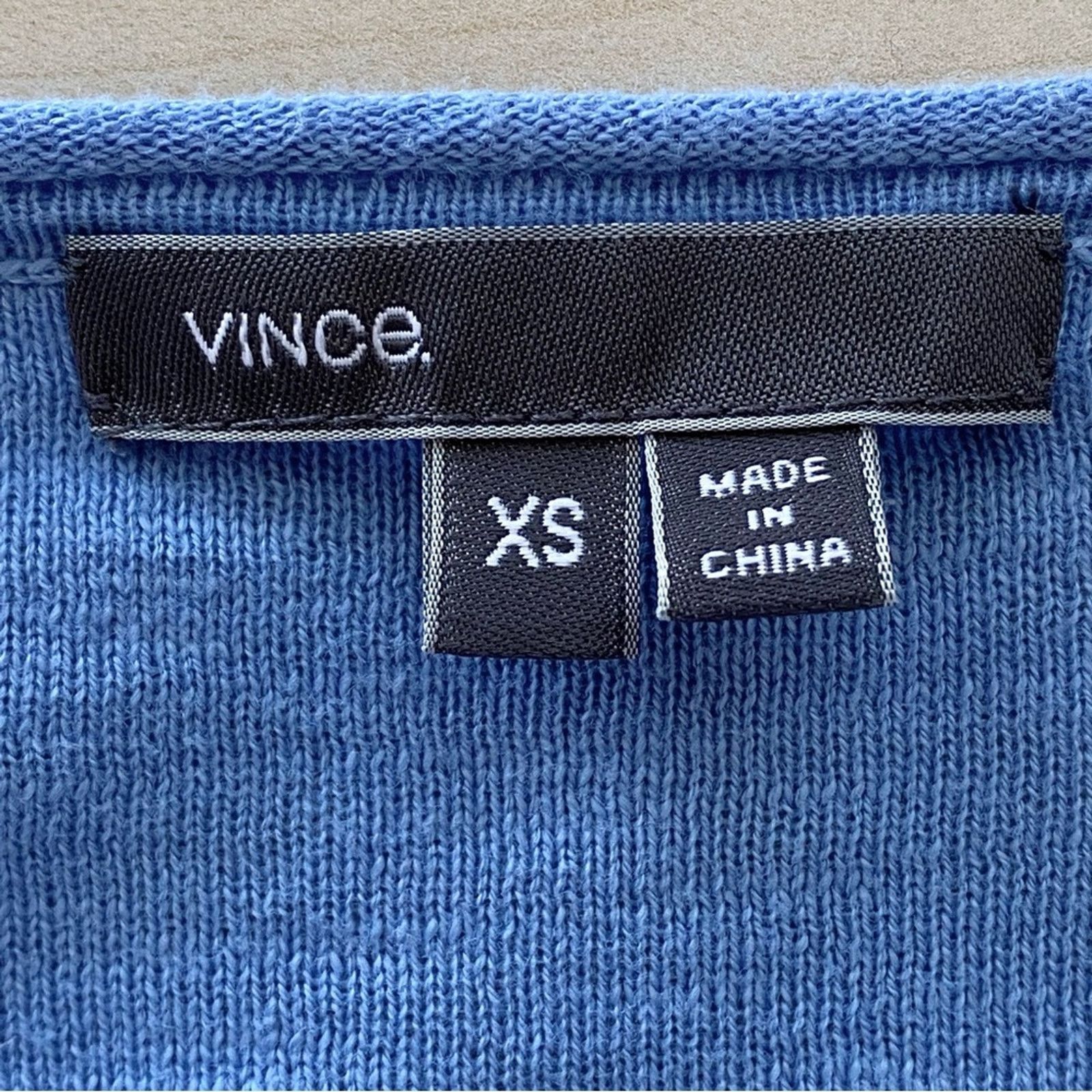 Vince Vince Slub Knit High Low Cotton Top Sz XS Blue Dolman Sleeve Size XS / US 0-2 / IT 36-38 - 13 Thumbnail