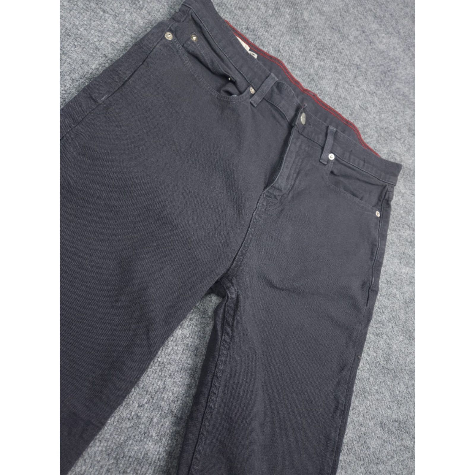 Vintage American Giant Pants Mens 34 x 34 Gray Roughneck Straight Stretch Jeans 5-Pocket Design Slim Regular 33 Inseam 33 Size US 33 - 3 Thumbnail