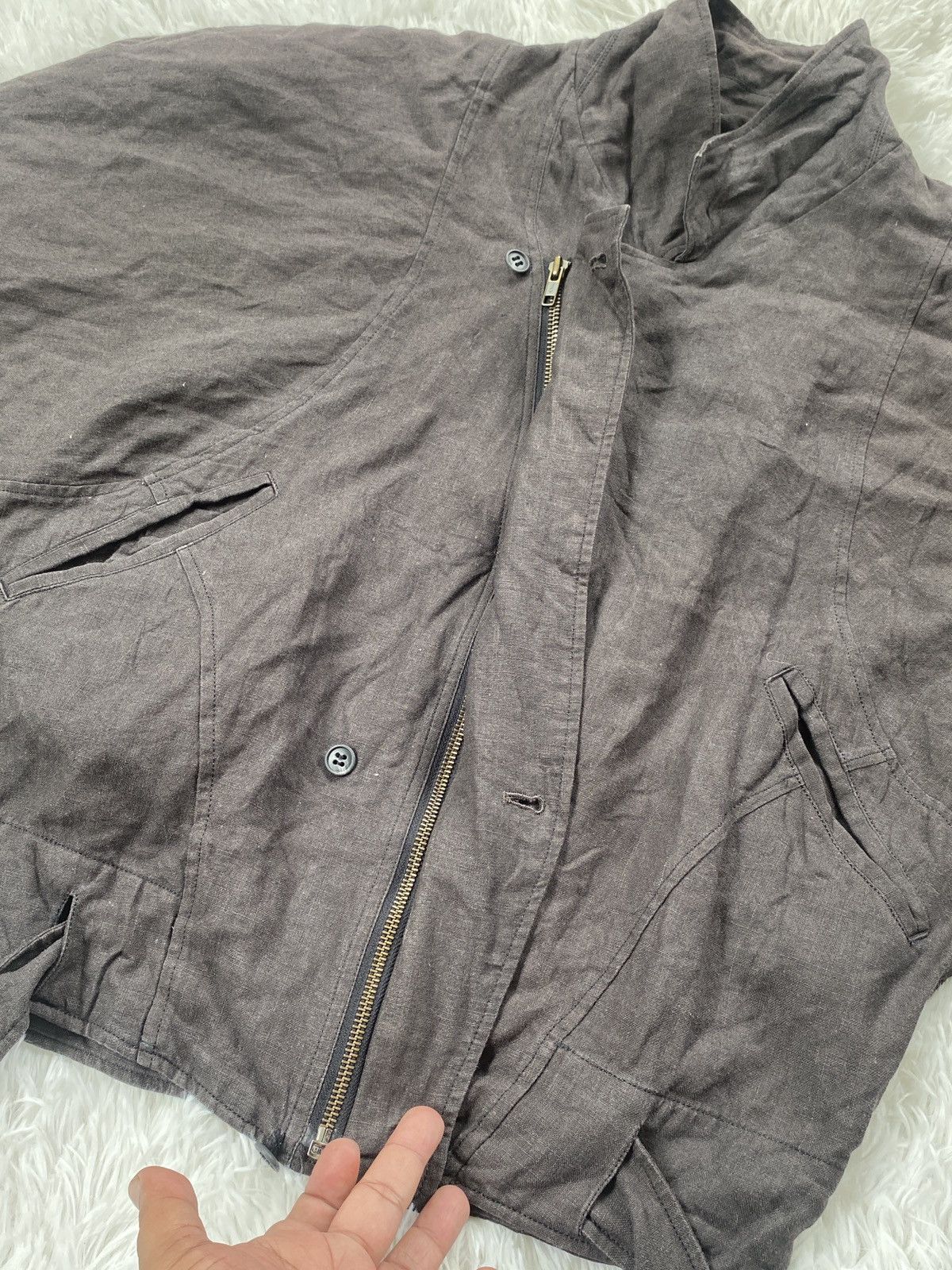 Issey Miyake 🔥RARE Jacket Bomber Linen Tete Homme Par Katoh Kazutaka Size L / US 10 / IT 46 - 9 Thumbnail