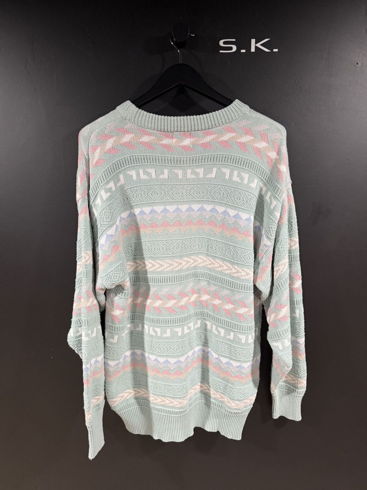 Van Heusen 1980s Vintage Van Heusen Pastel Knit Grunge Dad Sweater XL Size US XL / EU 56 / 4 - 5 Thumbnail