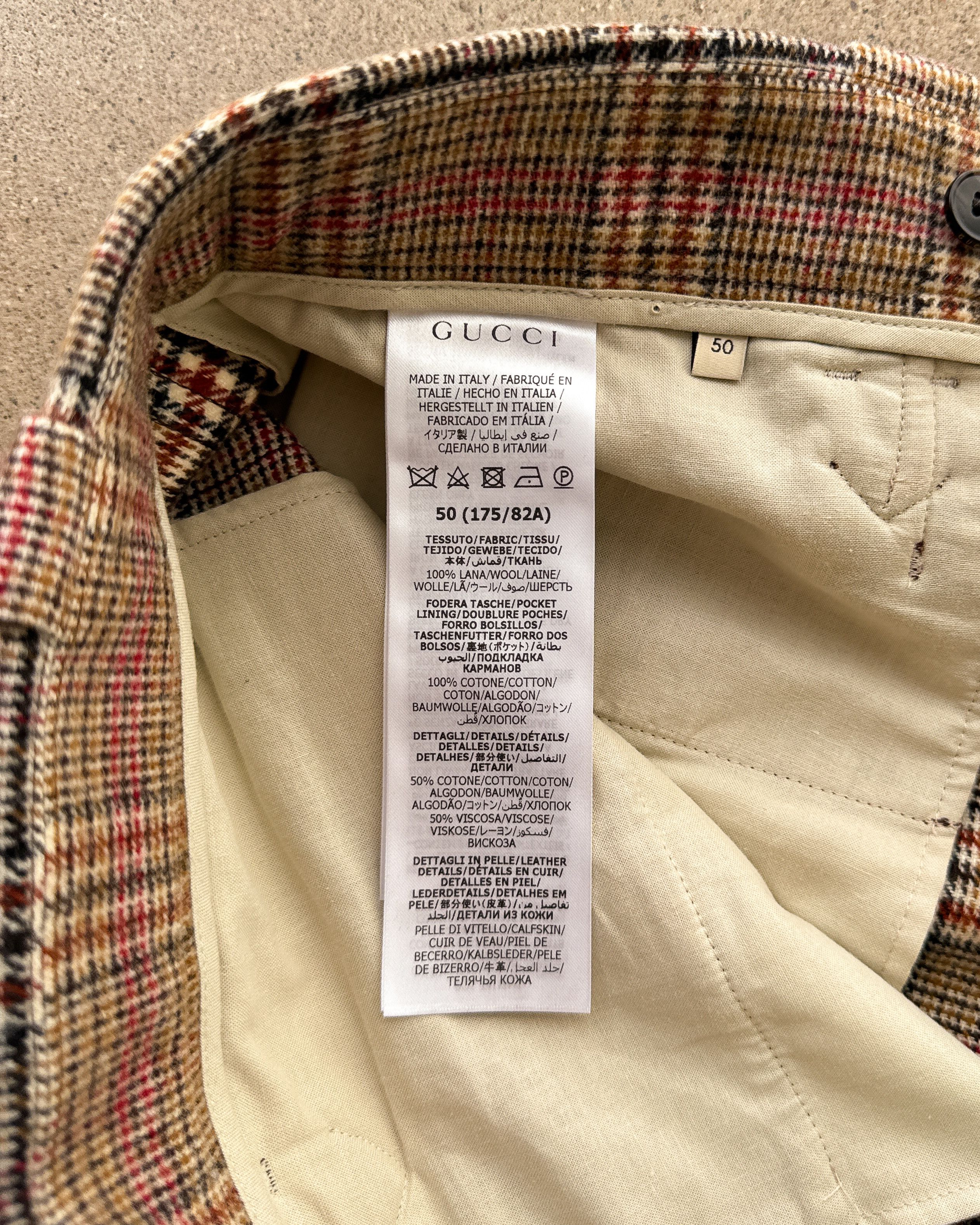 Adidas × Gucci Gucci x Adidas Check Plaid Wool Horsebit Trouser Size 50 Size US 34 / EU 50 - 6 Thumbnail
