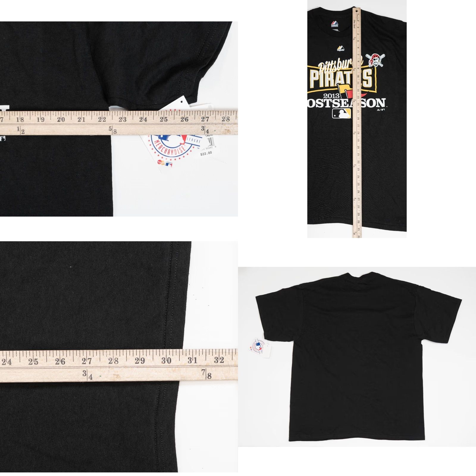 MLB VINTAGE Majestic MLB Pittsburgh Pirates T-Shirt Men XL NWT NWT 2013 Post Season Black Crew Neck Short Sleeve Pirates Logo MLB Sports Size US XL / EU 56 / 4 - 9 Thumbnail
