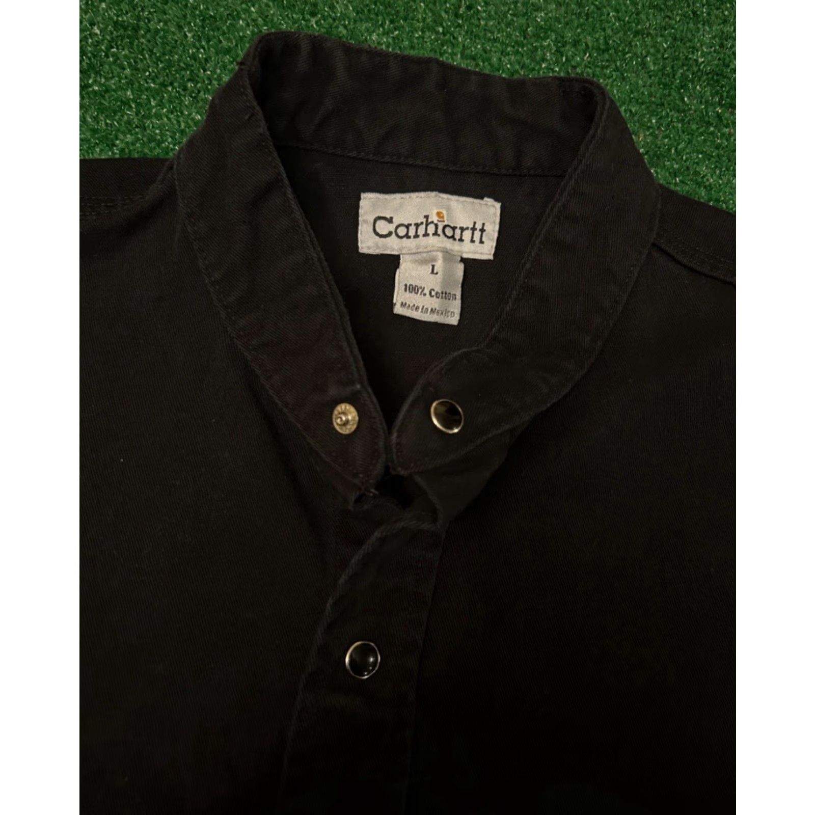 Carhartt VINTAGE Carhartt Black Pearl Snap Button Up Work Wear Black Mens Size Large Size US L / EU 52-54 / 3 - 2 Thumbnail