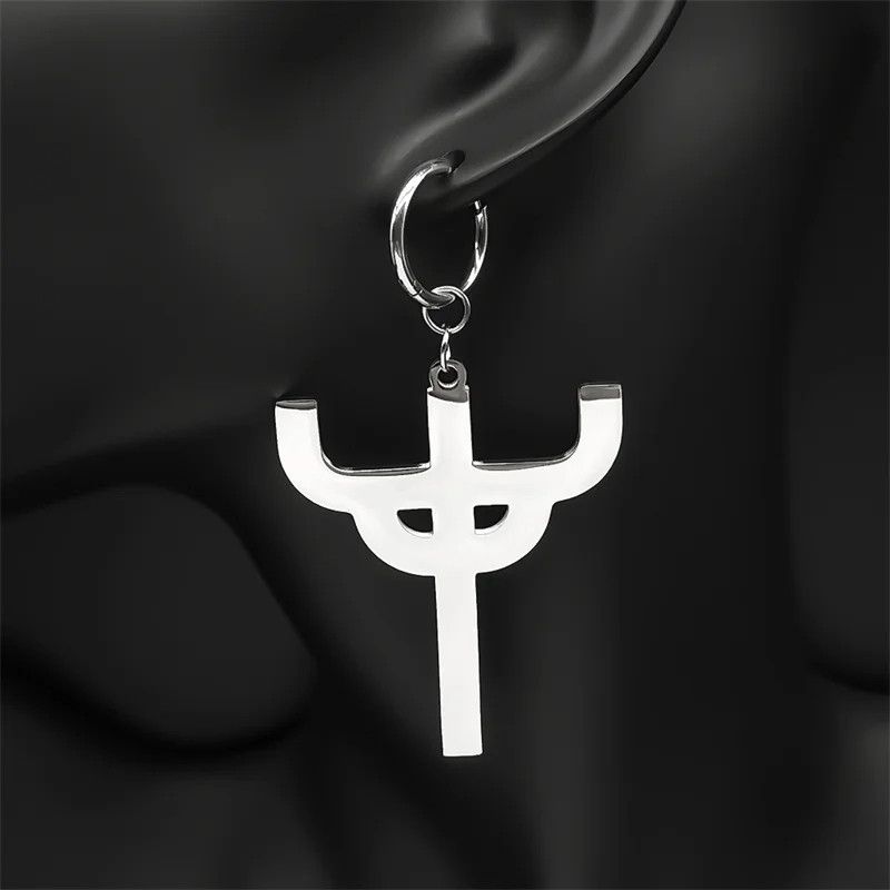 Jewelry Gothic Judas Priest Heavy Metal Hoop Earrings Jewelry Gift Size ONE SIZE - 1 Thumbnail