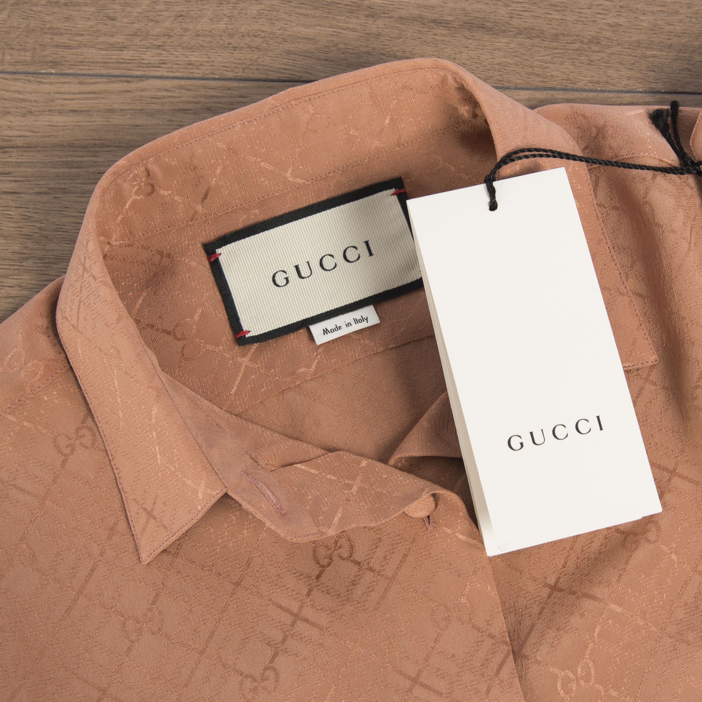 Gucci Pink Women's Check GG Silk Crêpe Shirt Size M / US 6-8 / IT 42-44 - 9 Thumbnail
